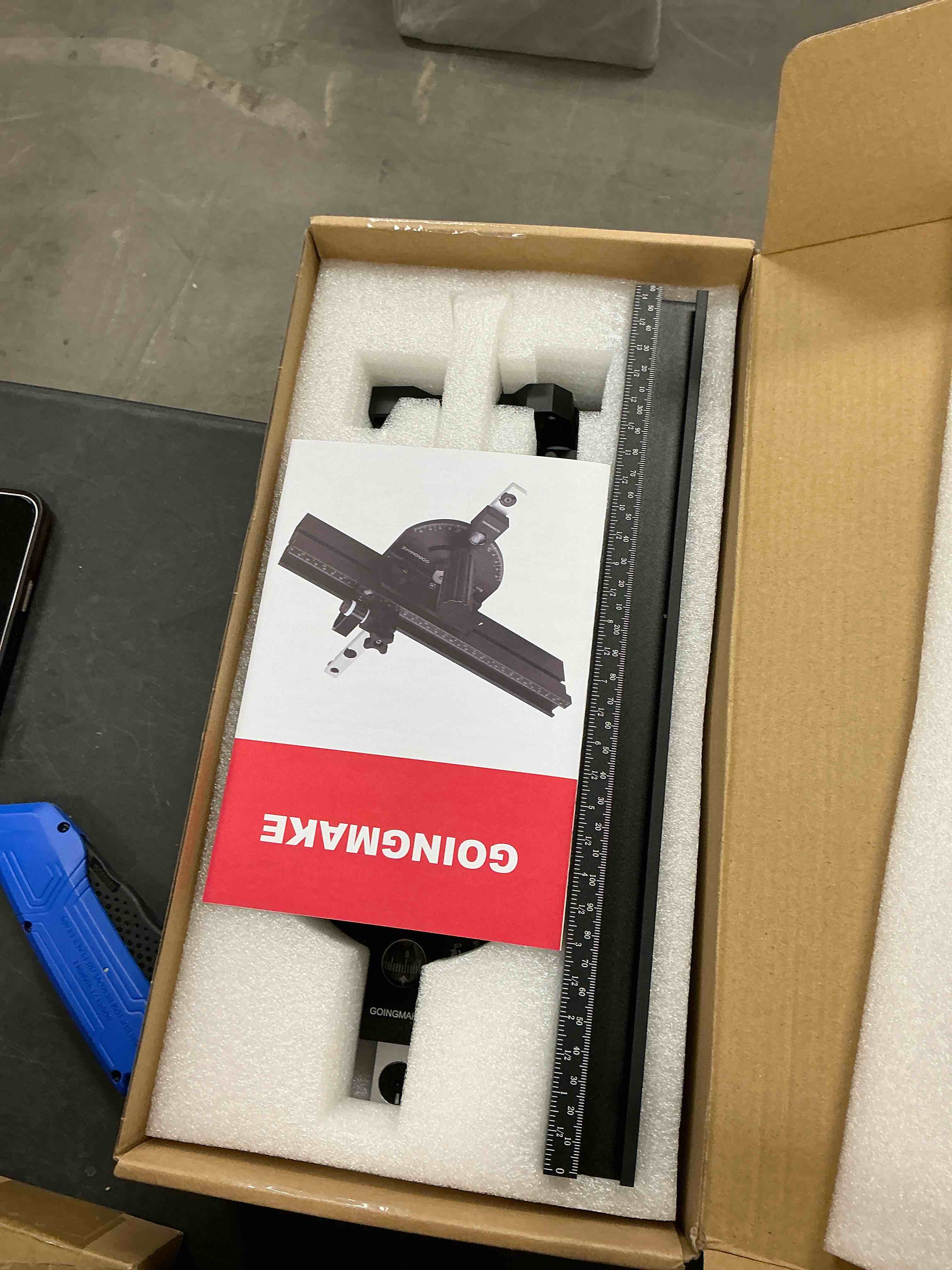 Condition photo showing Good Condition for compact table saw miter gauge with 360mm fence and multifunction flip stop and positive angle stops, miter gauge for table saw accessories, for woodworking cuts, fits 3/4"x3/8" slot
