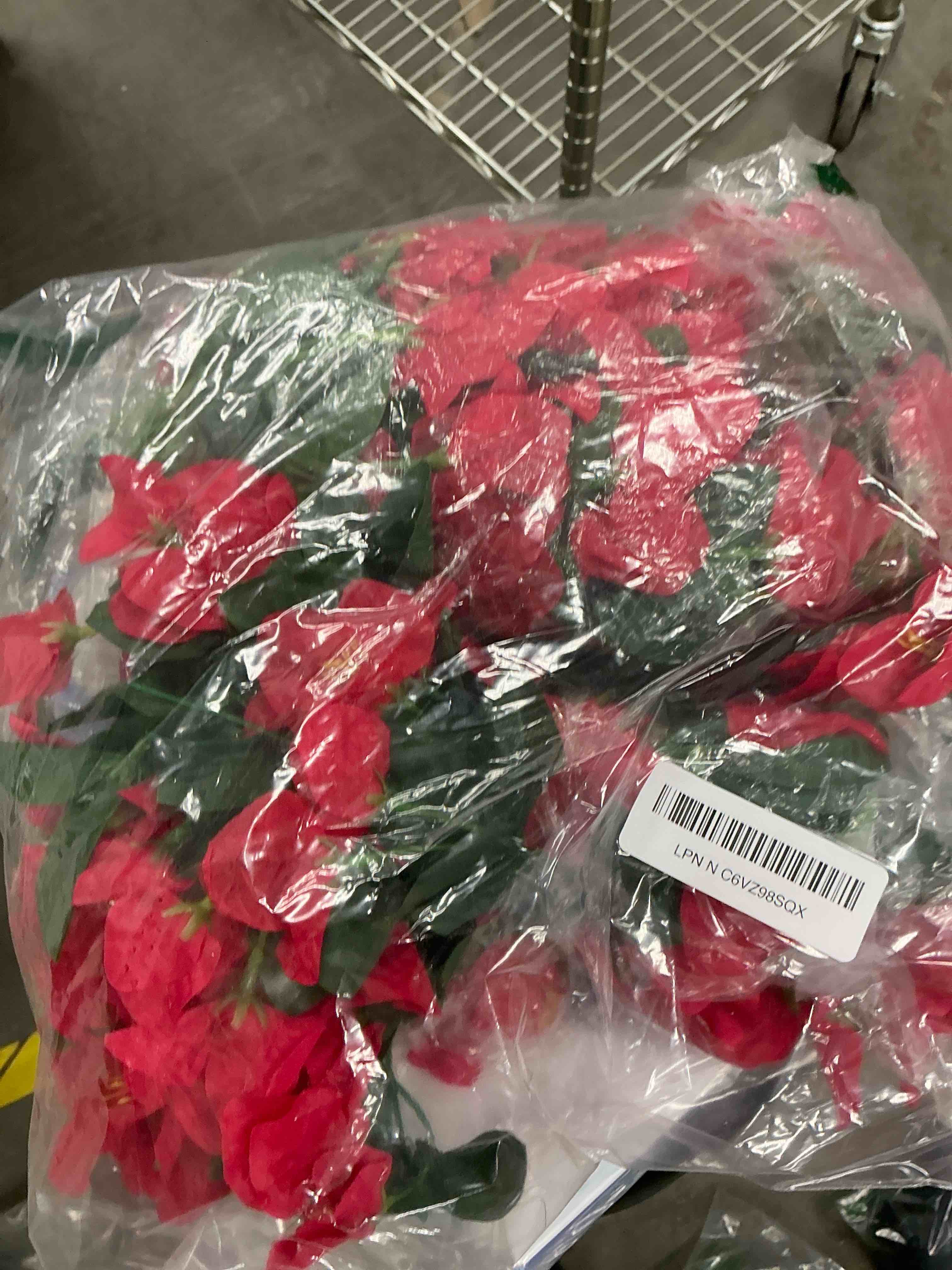 Condition photo showing Good Condition for faux bougainvillea artificial flowers plants for outdoor outside decoration, 2 pcs red fake flowers uv resistant look real silk long trailing vines for front door porch planter urn patio garden yard