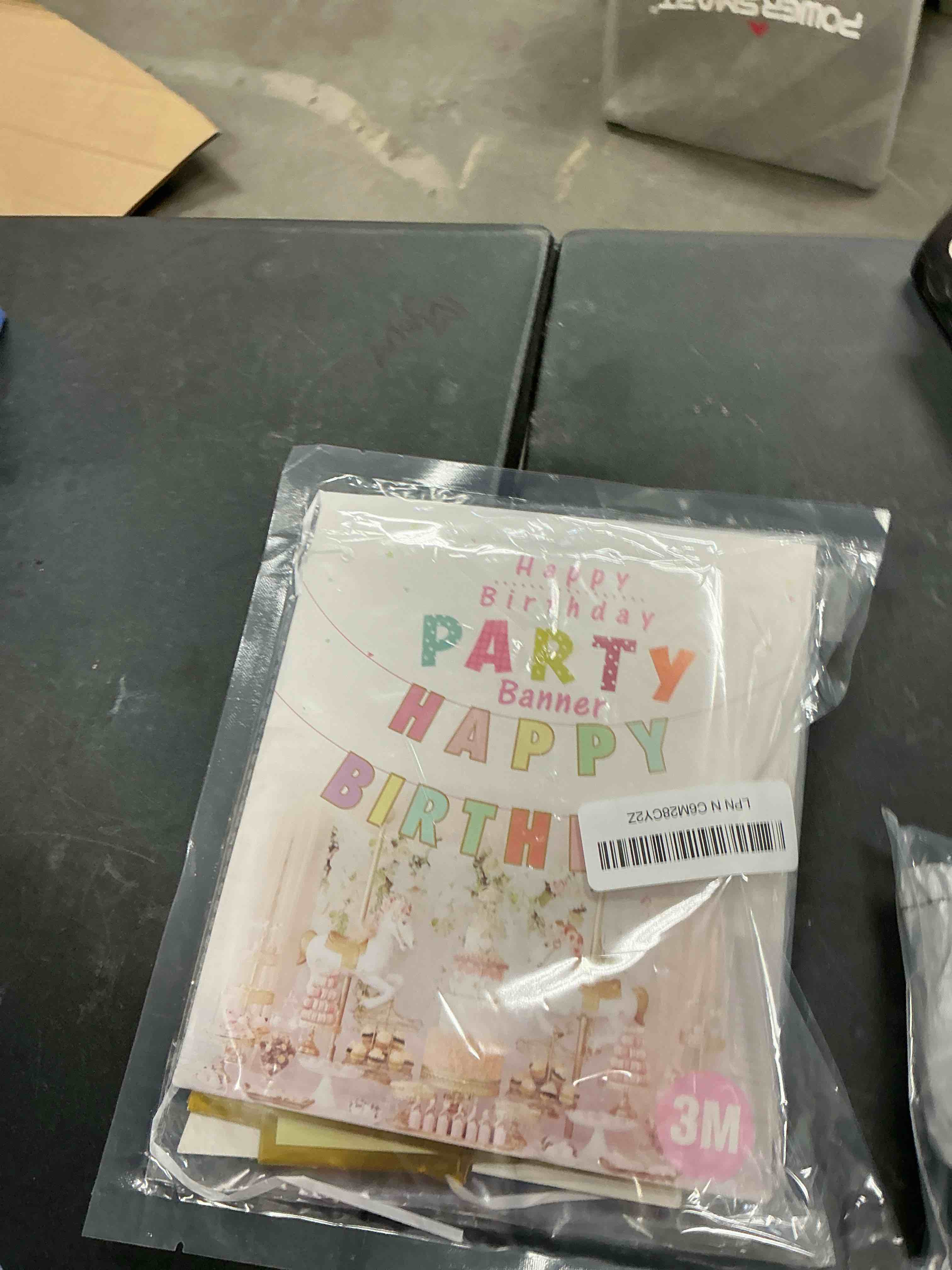 Condition photo showing New/Like New for pre-strung happy birthday banner, no diy birthday decorations with circle dot garland and preppies, happy birthday party decorations for women men girls boys (pastel)