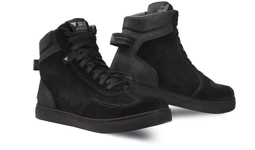 shima sx-2 evo motorcycle riding shoes men boots ventilated leather street summer suede sport stealth touring shoe moto footwear bikers powersports (mens, black, 9.5)