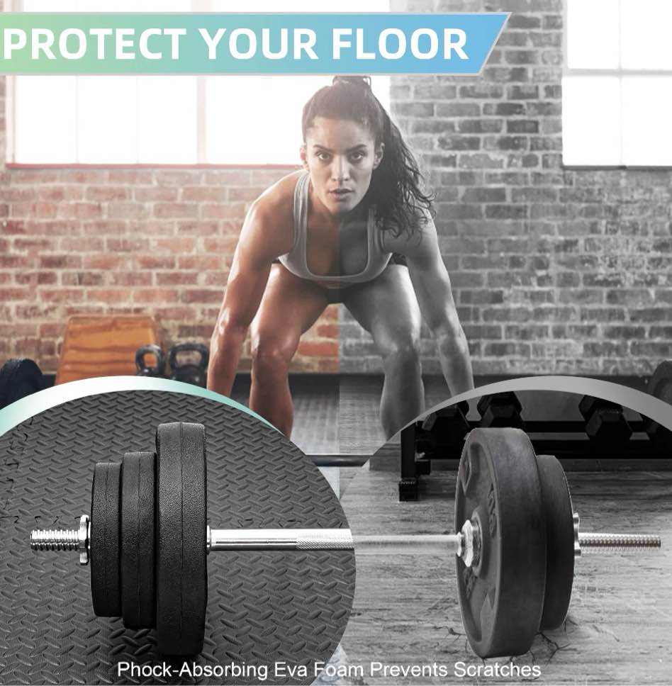 FIXTECH Puzzle Exercise Mat  EVA Interlocking Foam Floor Tiles For Home Gym  Mat For Home Workout Equipment  Floor Padding For Kids  Grey  24 In X 24 In X ½ In  96 Sq Ft - 24 Tiles