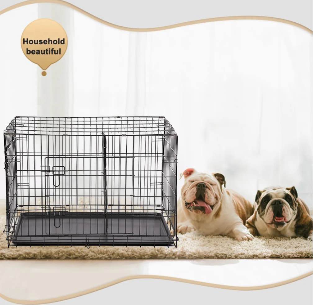 BestPet Folding Pet Kennel with Divider  Metal  Small  30