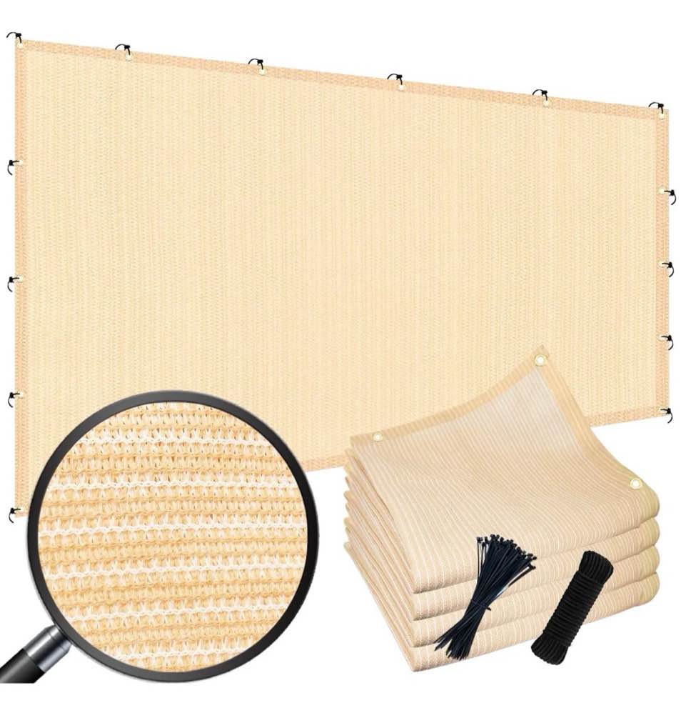 90% Sun Shade Cloth, 8' x 10' Pergola Shade Cover for Patio, Outdoor, Garden, Backyard, Beige