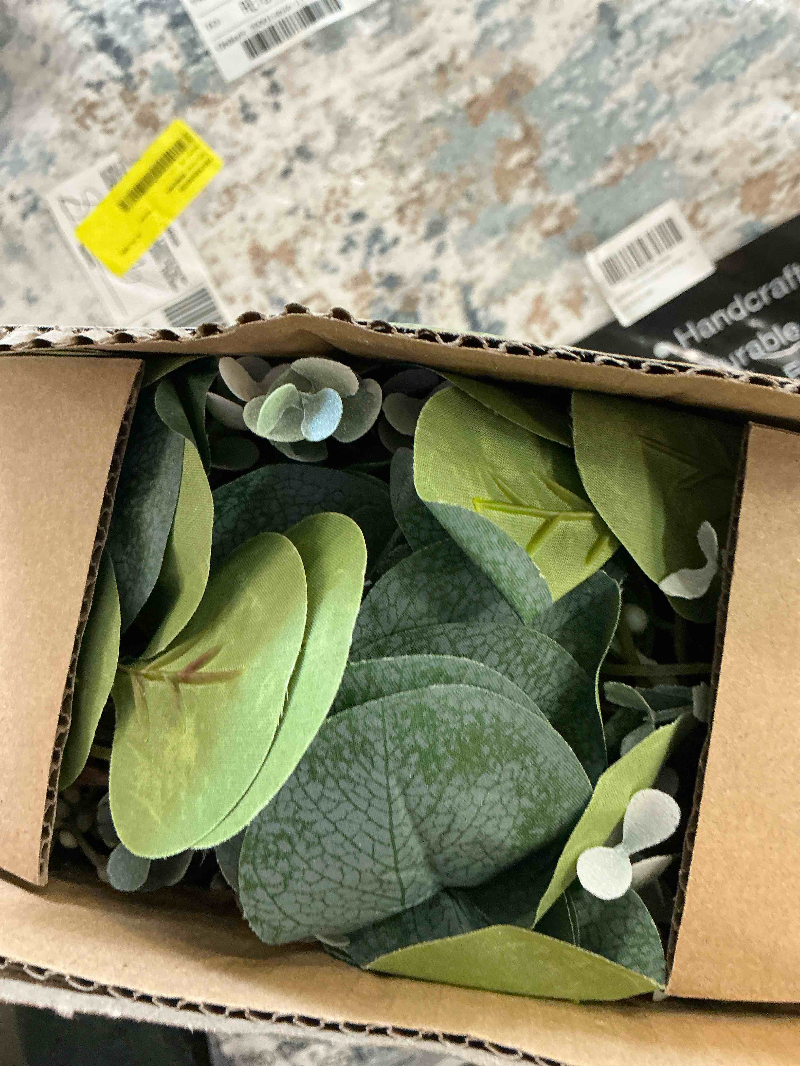 Condition photo showing New/Like New for scidweet 2 pack greenery eucalyptus garland, 13 ft silver dollar leaves boxwood with white buds artificial faux greenery vines for baby shower wedding party table runner room home mantle decor