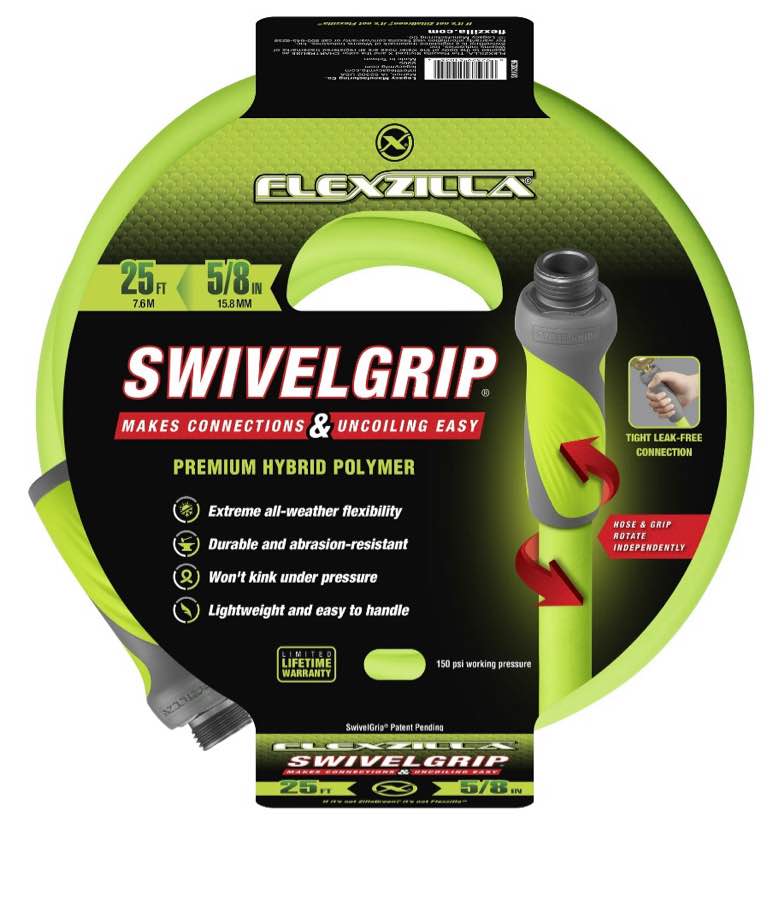 flexzilla® swivelgrip® garden hose  hybrid polymer  5/8  x 25   zillagreen™