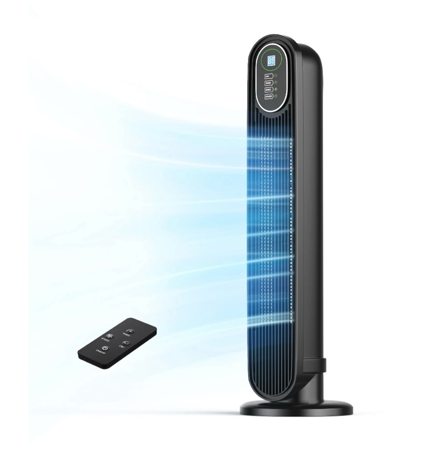 nftigb tower fan for home oscillating quiet fans with remote 9h timer 3 speeds 30inch black 2026 new