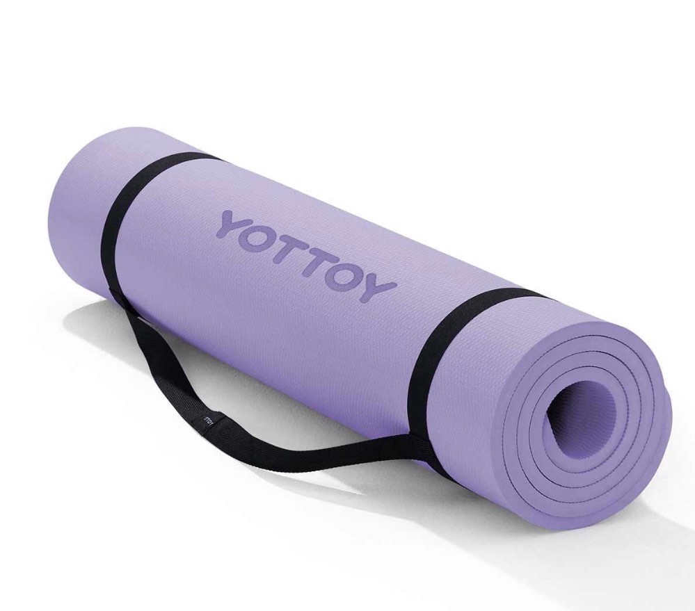 yottoy yoga mat?extra thick yoga mat (1/2inch),professional tpe exercise mat,non-slip workout mat for yoga, pilates, fitness, barefoot workouts, home gym studio with strap
