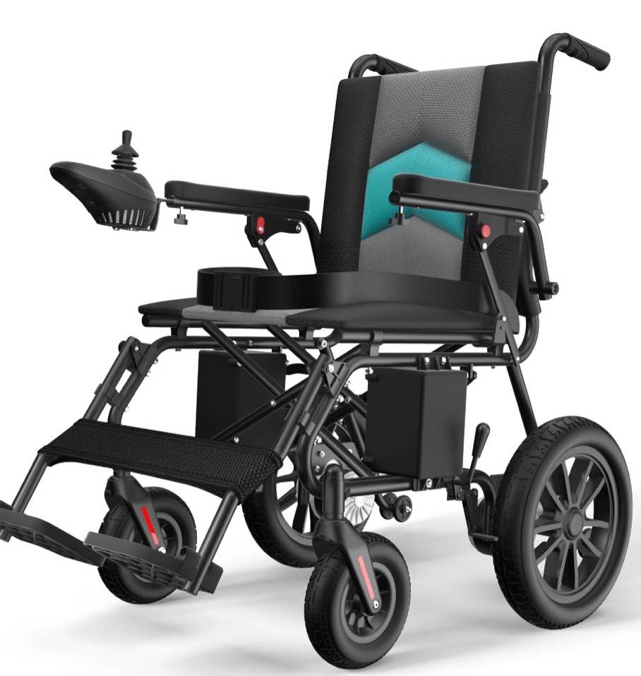 coolhut electric wheelchair, 20+ miles long-range (350lbs) lightweight portable electric wheelchair for adults, smart motorized mobility scooter with