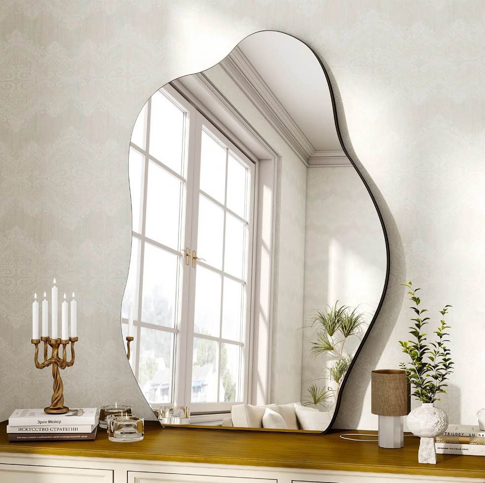 yvanla 24"x32" irregular bathroom wall mirror vanity wall mirror