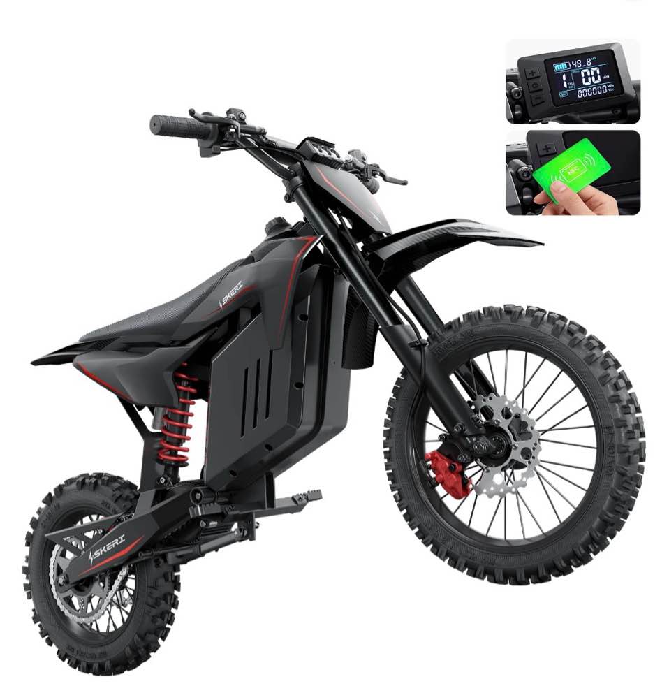 skeri electric dirt bike for teens adults 14 /12 fat tire 2000w (peak 3200w) 48v 21ah battery 37mph hydraulic off-road age 13+