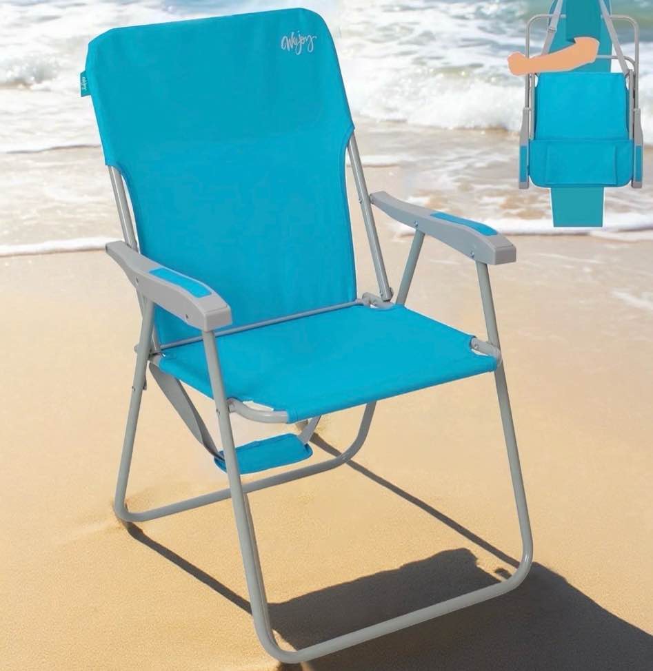 #wejoy folding backpack beach chair, high back beach chairs for adults, max load 300lbs, outdoor portable folding camping chair