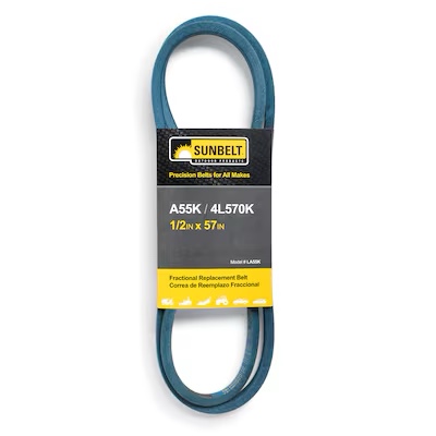 sunbelt 1/2-in x 57-in deck/drive belt, zero-turn mowers, replaces oem part number a55k, 4l570k