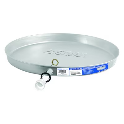 eastman 22-in id aluminum water heater drain pan with pvc fitting