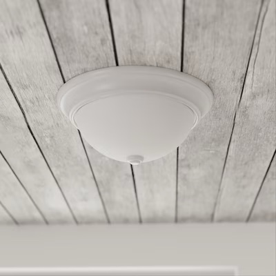 500+ bought last week project source 13-in white indoor 2 -light flush mount light with alabaster glass
