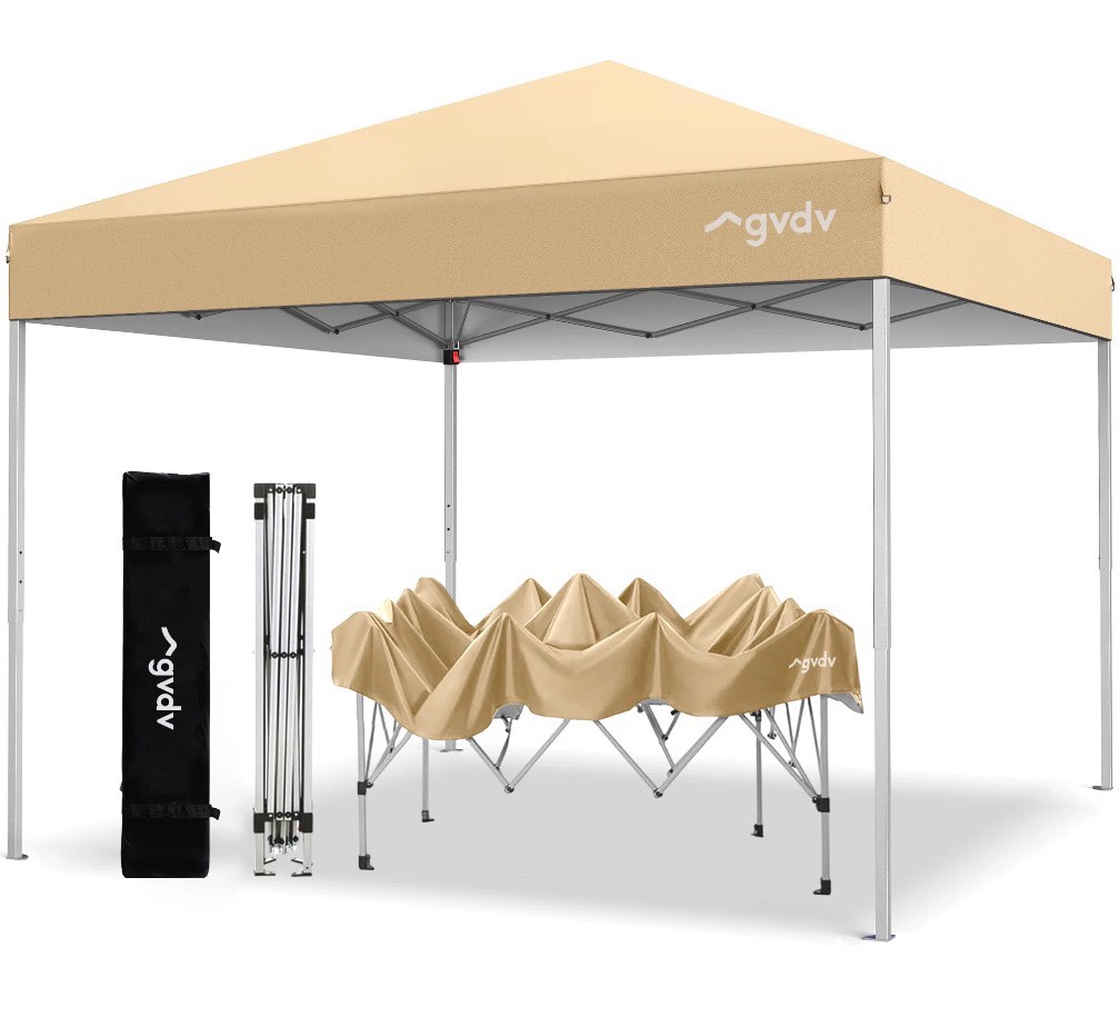 gvdv canopy tent, 10x10 ft easy pop up outdoor canopy tent, portable straight leg gazebo instant canopy