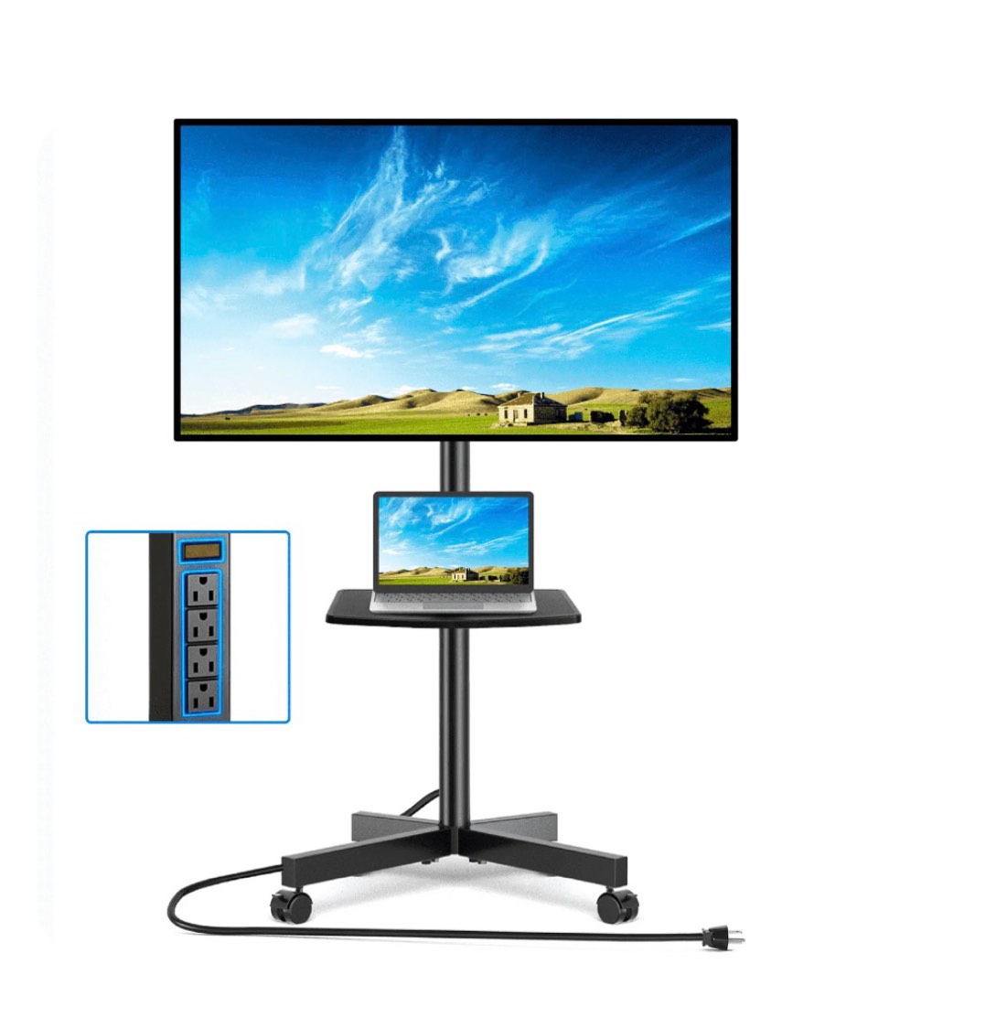 uyoyous tv floor stand for 12 to 43 inch tvs free standing tv mount stand