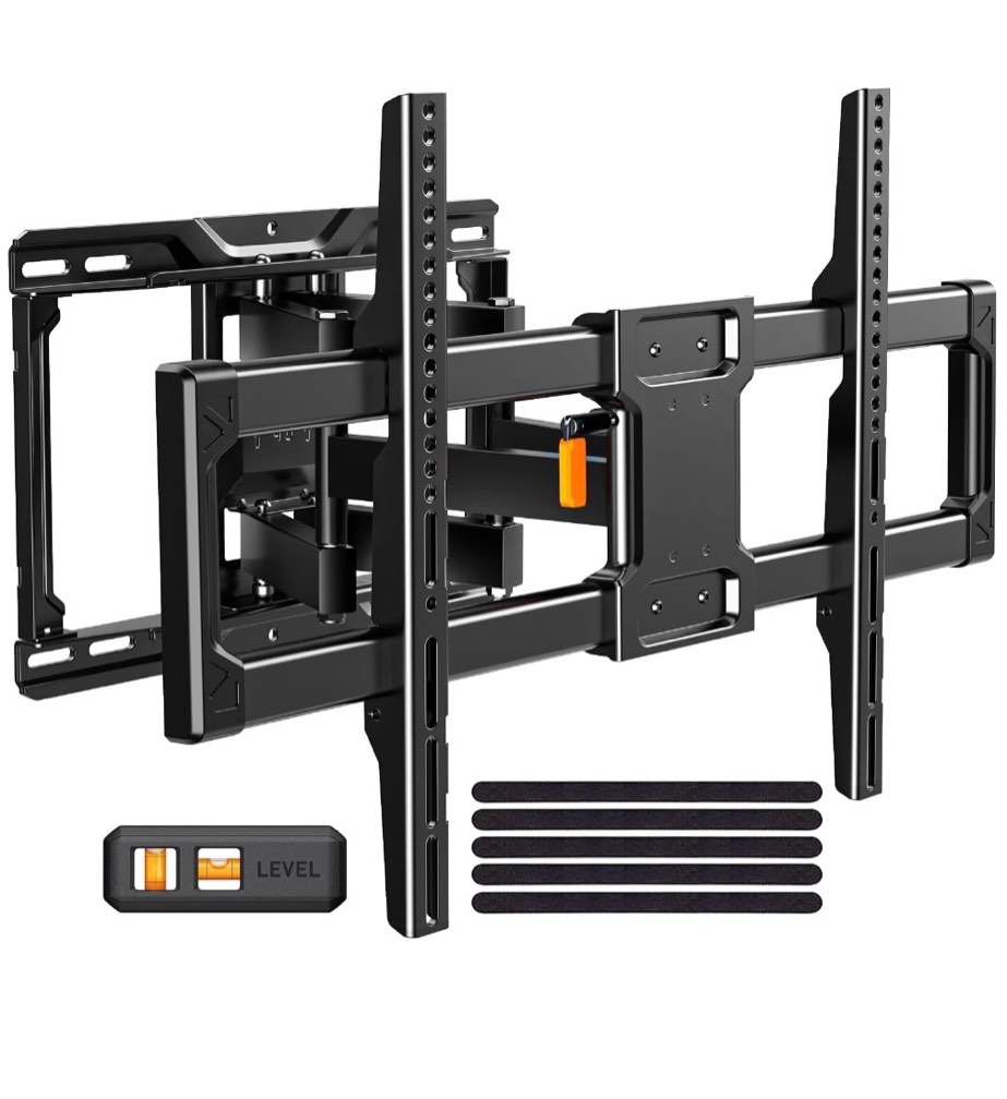 MountFTV Full Motion TV Wall Mount Bracket with Tool-Free Tilt for 42-90 Inch TVs, 6 Articulating Arms Heavy Duty TV Wall Mount, Holds up to 132 lbs, Max 600x400mm, Fits 12”/16” Wood Studs