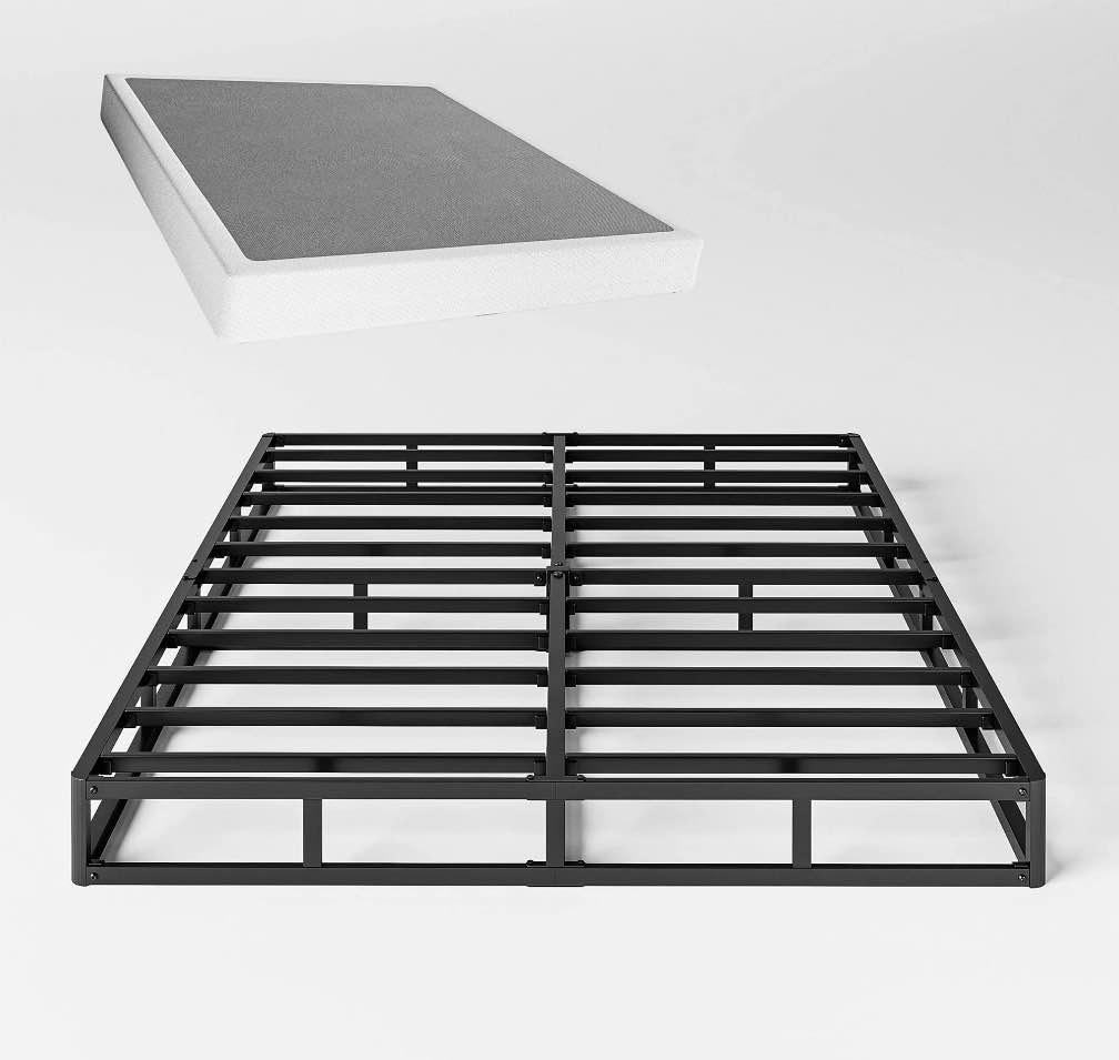 QFTIME 5" Metal Queen Box Spring, Mattress Foundation, Heavy-Duty, Easy Assembly