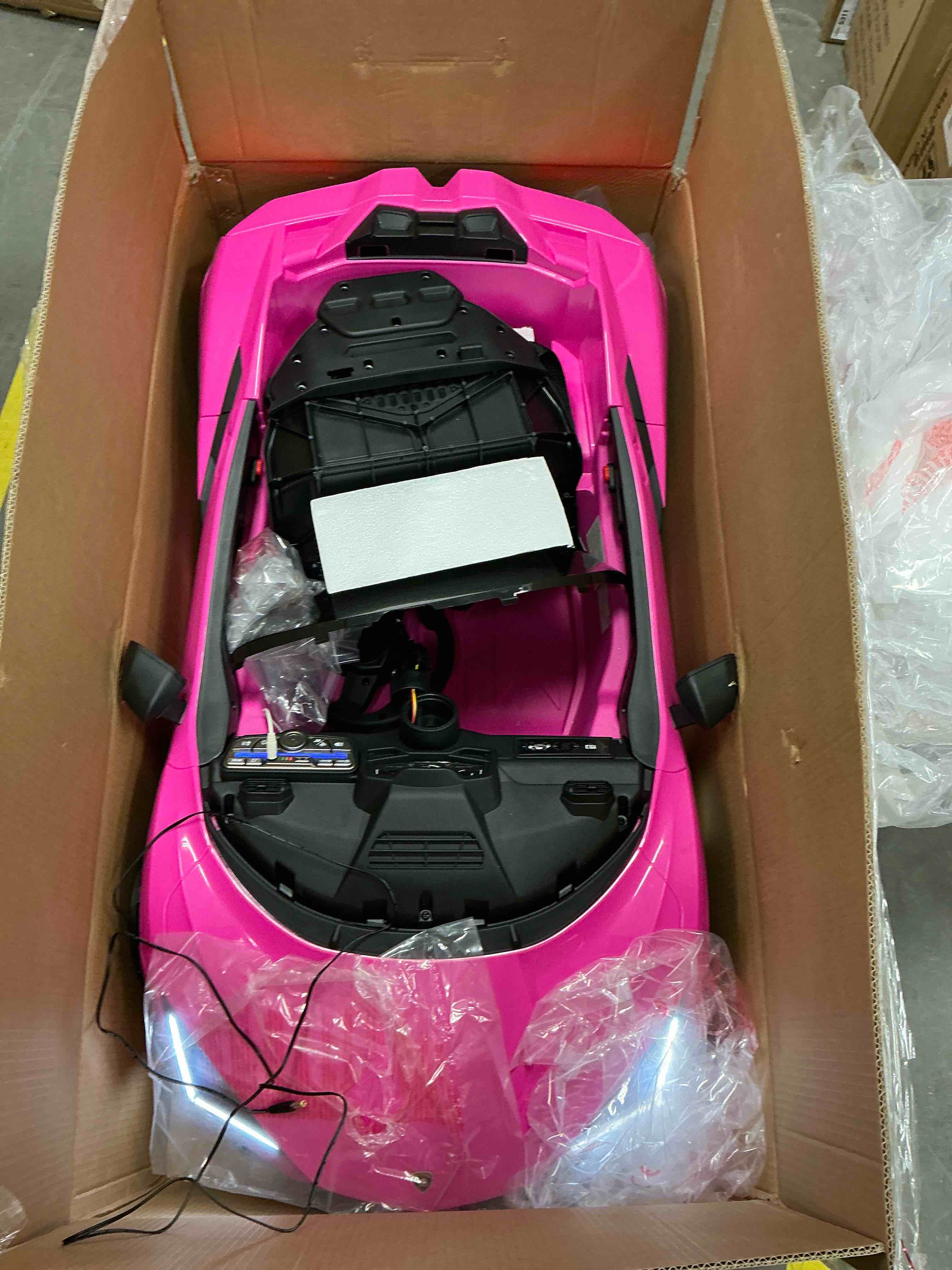 Condition photo showing New/Like New for UBesGoo 12V Powered Ride on Car  Licensed Lamborghini Revuelto Electric Ride on Toys for Toddlers Kids  Remote Control  Pink