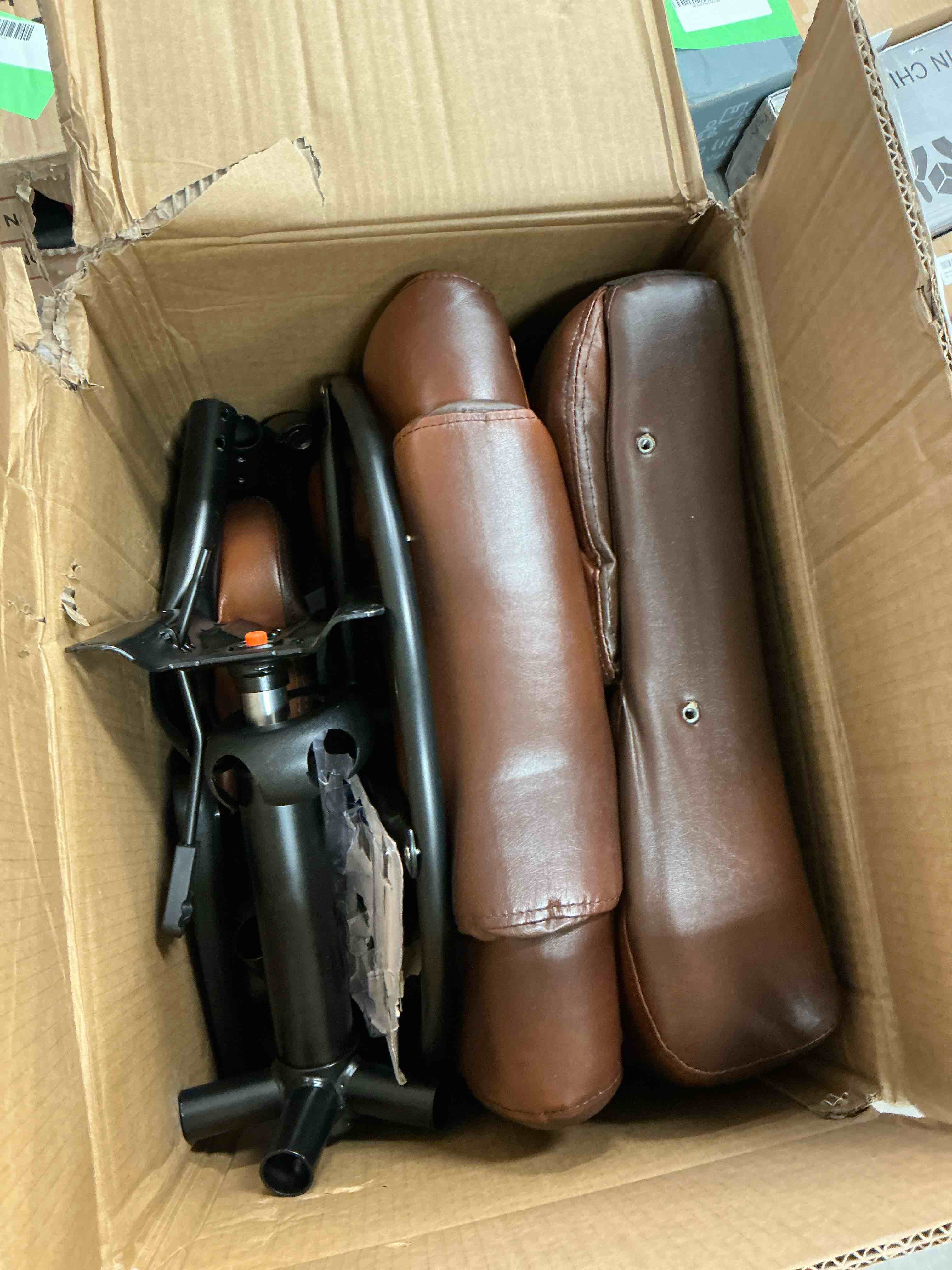 Condition photo showing Good Condition for JONPONY 500 lbs Tall Office Chair with Flip-up Armrests for Standing Desk Executive Ergonomic Computer Leather Desk Chair with Lumbar Support, Adjustable Foot Ring for Home,Brown