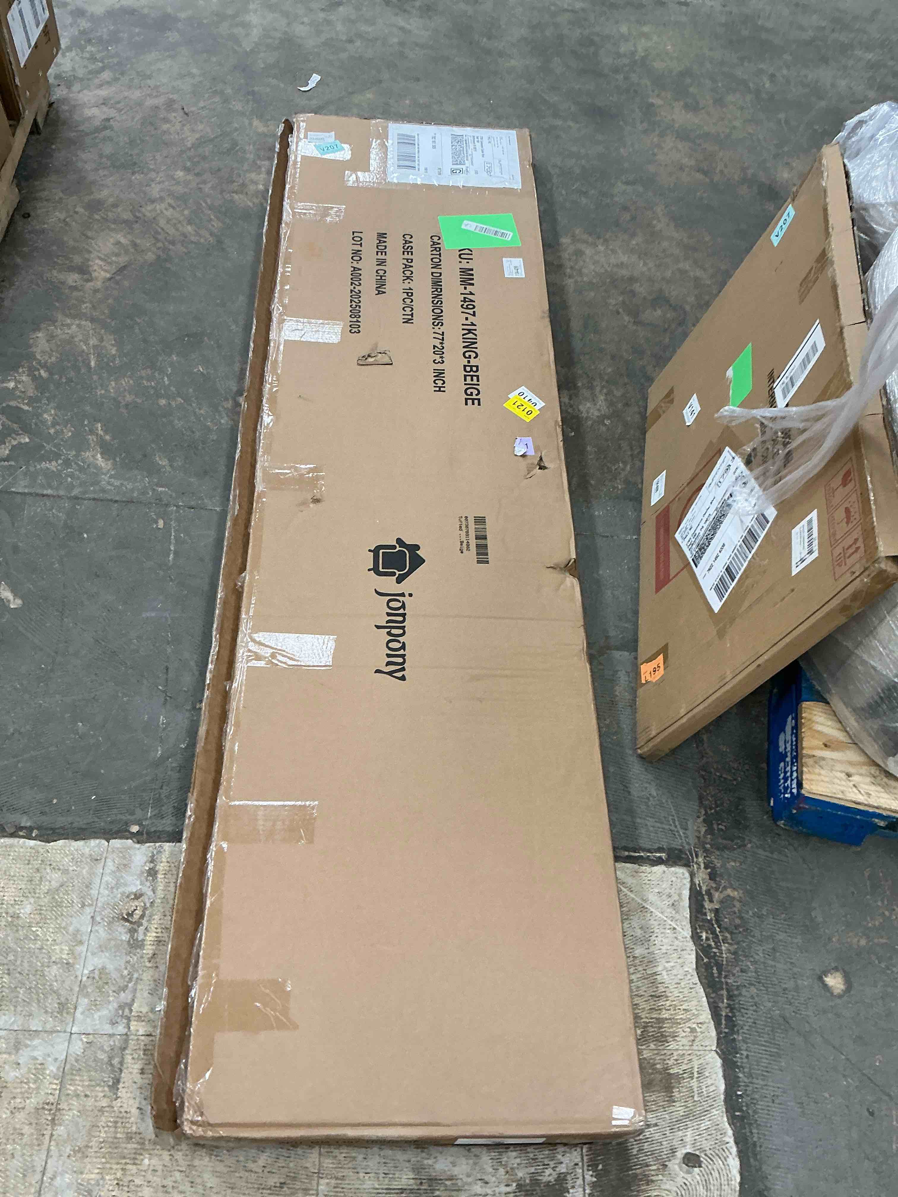 Condition photo showing New/Like New for JONPONY Tufted Upholstered Headboard Queen Size, Solid Wood Head Board with  Adjustable Height  Headboard from 37" to 51",Bed Frame Adapters,Beige,Headboard Only