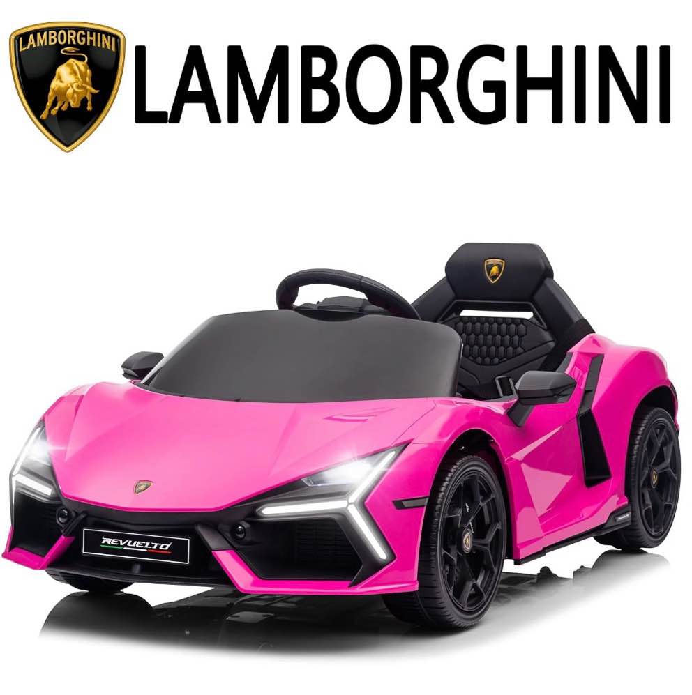 UBesGoo 12V Powered Ride on Car  Licensed Lamborghini Revuelto Electric Ride on Toys for Toddlers Kids  Remote Control  Pink