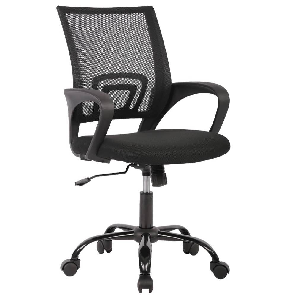 jonpony ergonomic office chair, lumbar support, adjustable height with armrests for adults,black