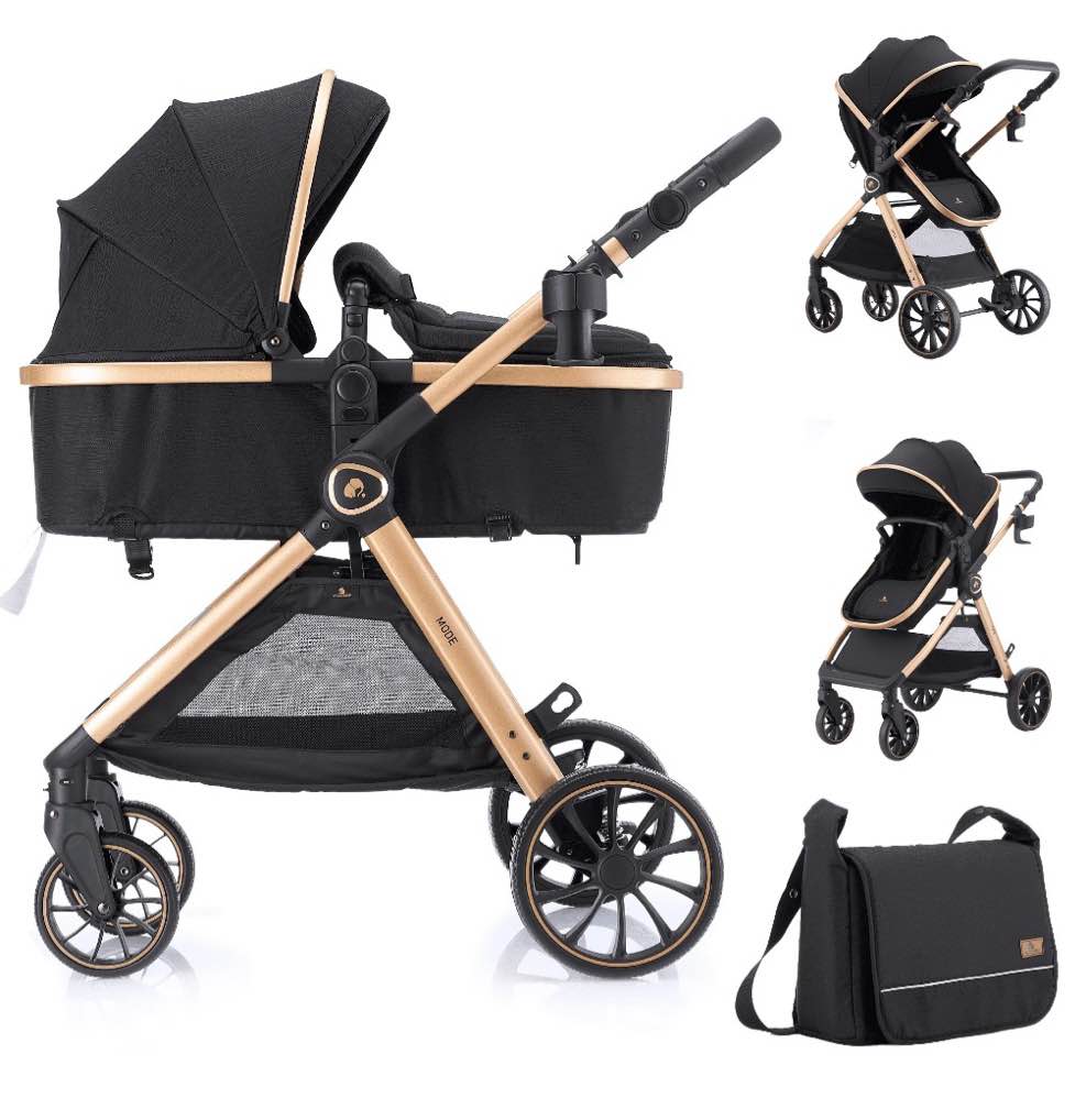 2 in 1 baby stroller, convertible bassinet pushchair for infants and newborns