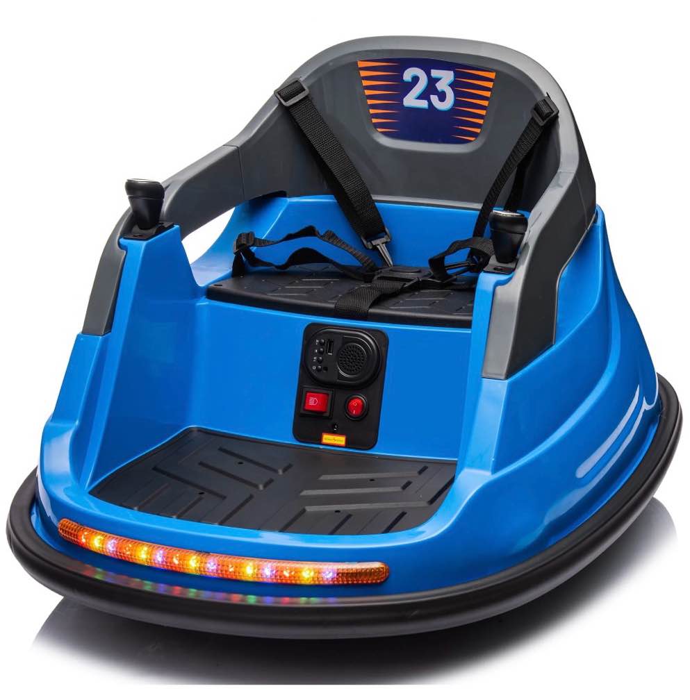 Hikiddo Electric Bumper Car for Kids, 12V Bumper Car Ride on Toys for Toddlers Aged 1.5-5 with Remote, Bluetooth - Blue