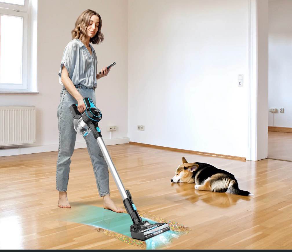 inse cordless vacuum cleaner 6-in-1 rechargeable stick vacuum lightweight for carpet hardfloor pet hair home n520 blue