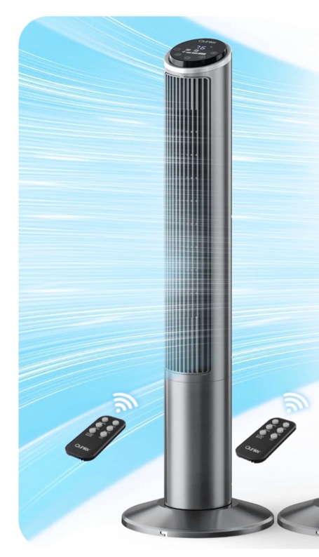 qunler tower fan with remote 40 bladeless fan for home 70° oscillation 3 speeds 2 modes 15h timer quiet ac motor floor fan for bedroom office