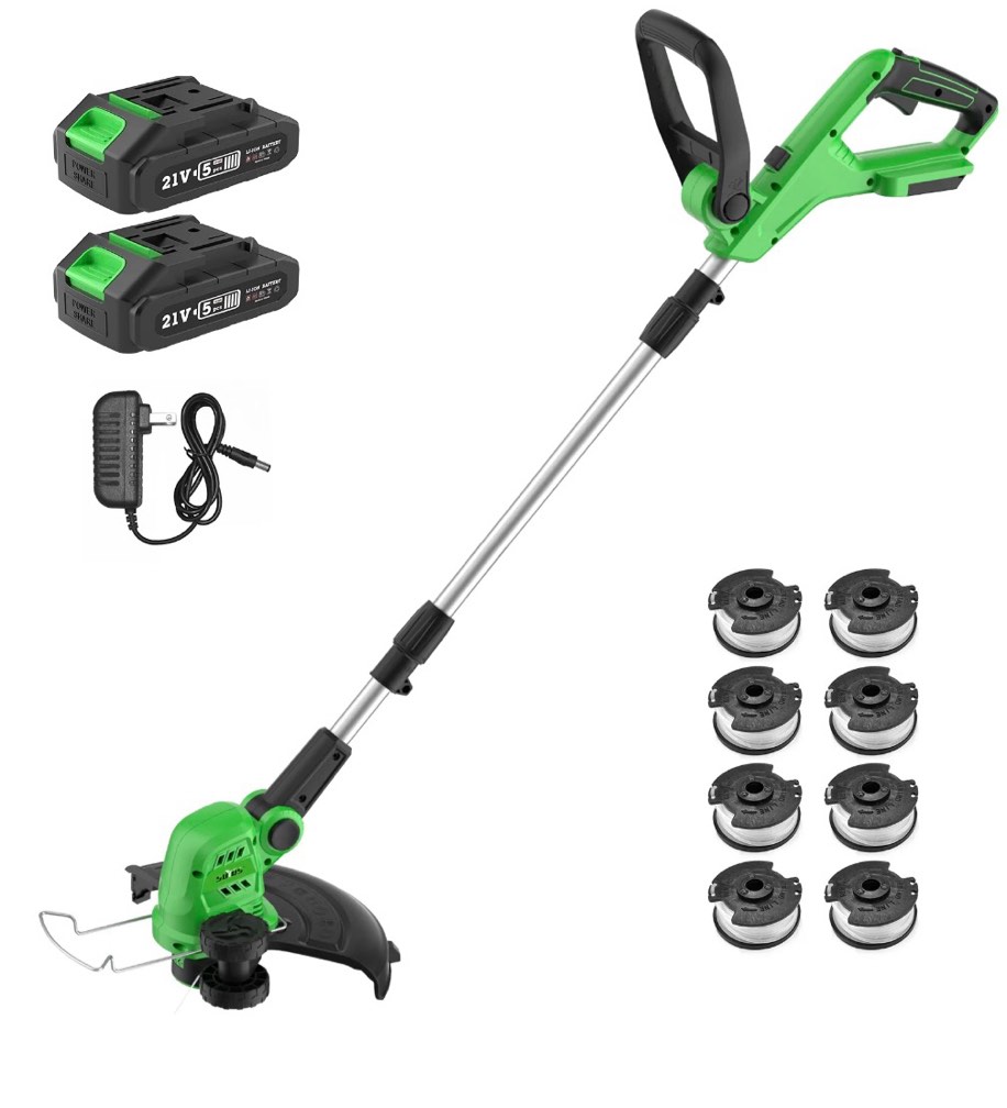 SOYUS String Trimmer  Battery Powered Lightweight Weed Grass Trimmer/Edger  Green