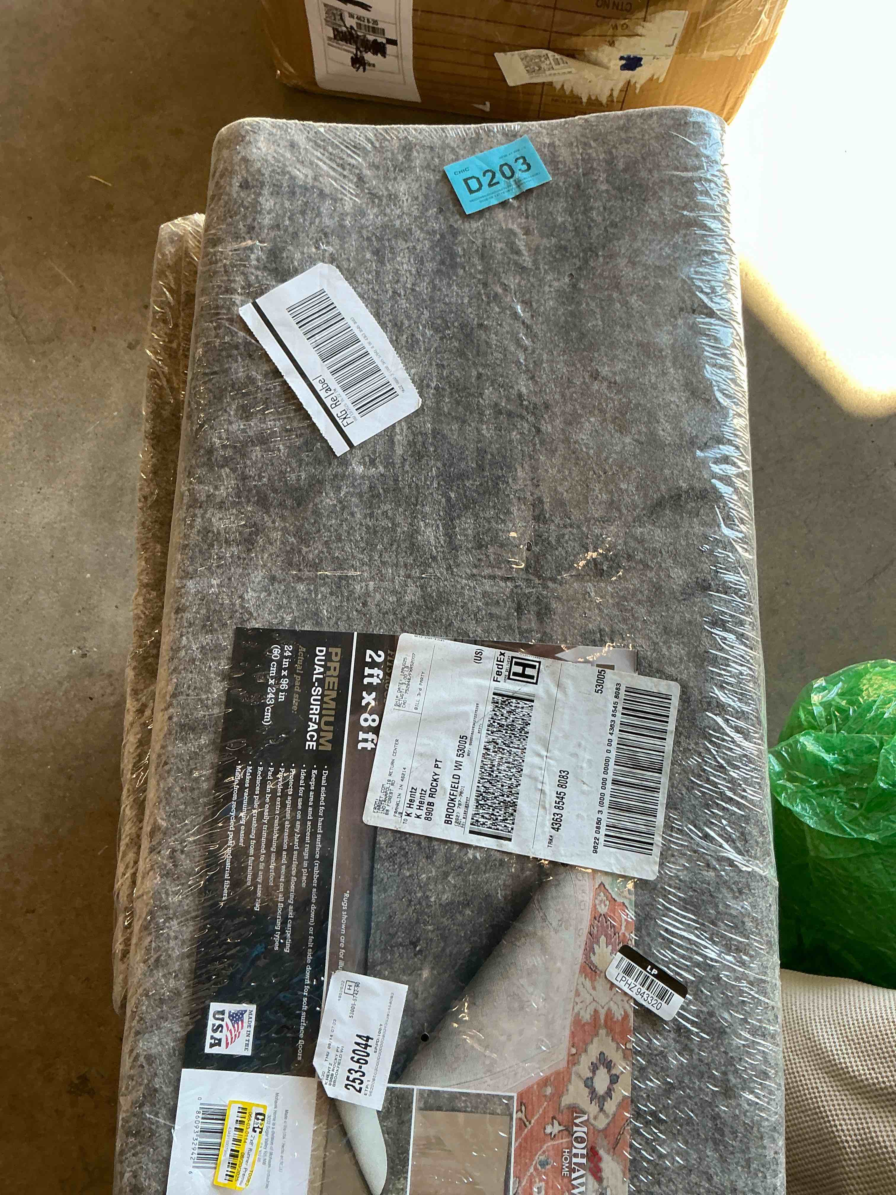 Condition photo showing New/Like New for mohawk home 2' x 8' non slip rug pad gripper 1/4 thick dual surface felt + rubber gripper - safe for all floors