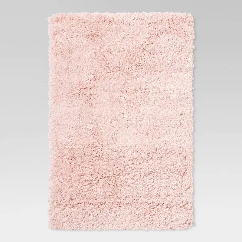 4'x5'6" solid shag accent rug pink - room essentials™