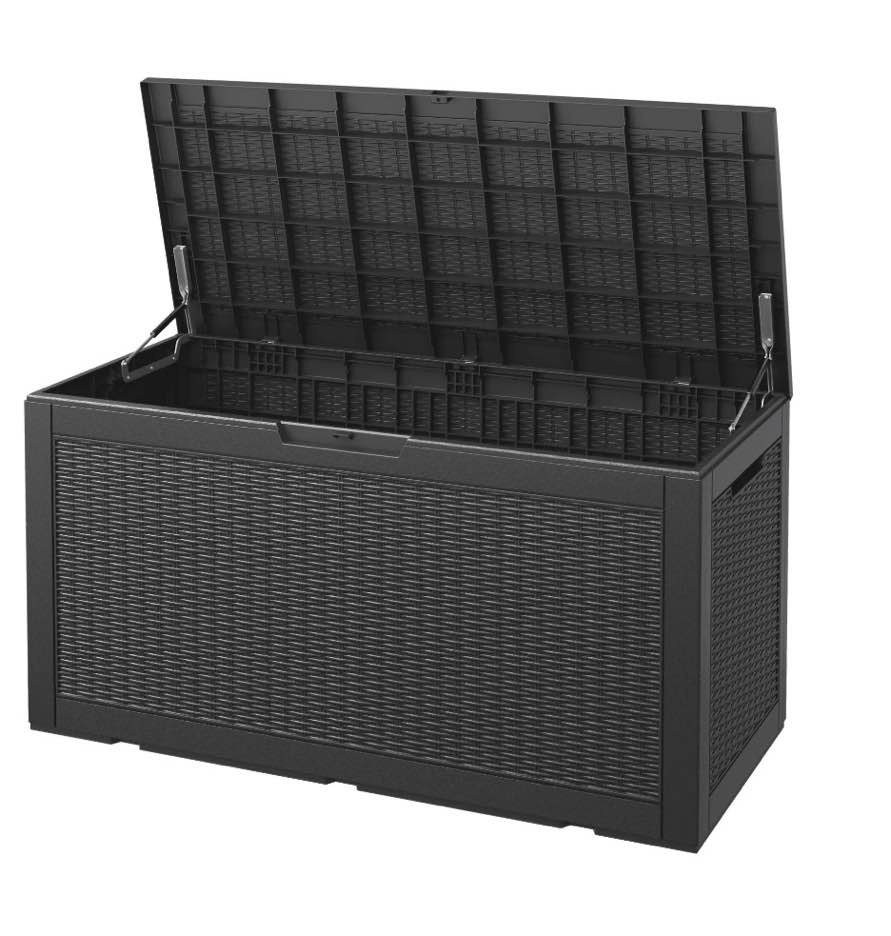 bifanuo 100 gallon deck box lockable resin outdoor storage box waterproof outdoor container for patio furniture cushions pillow