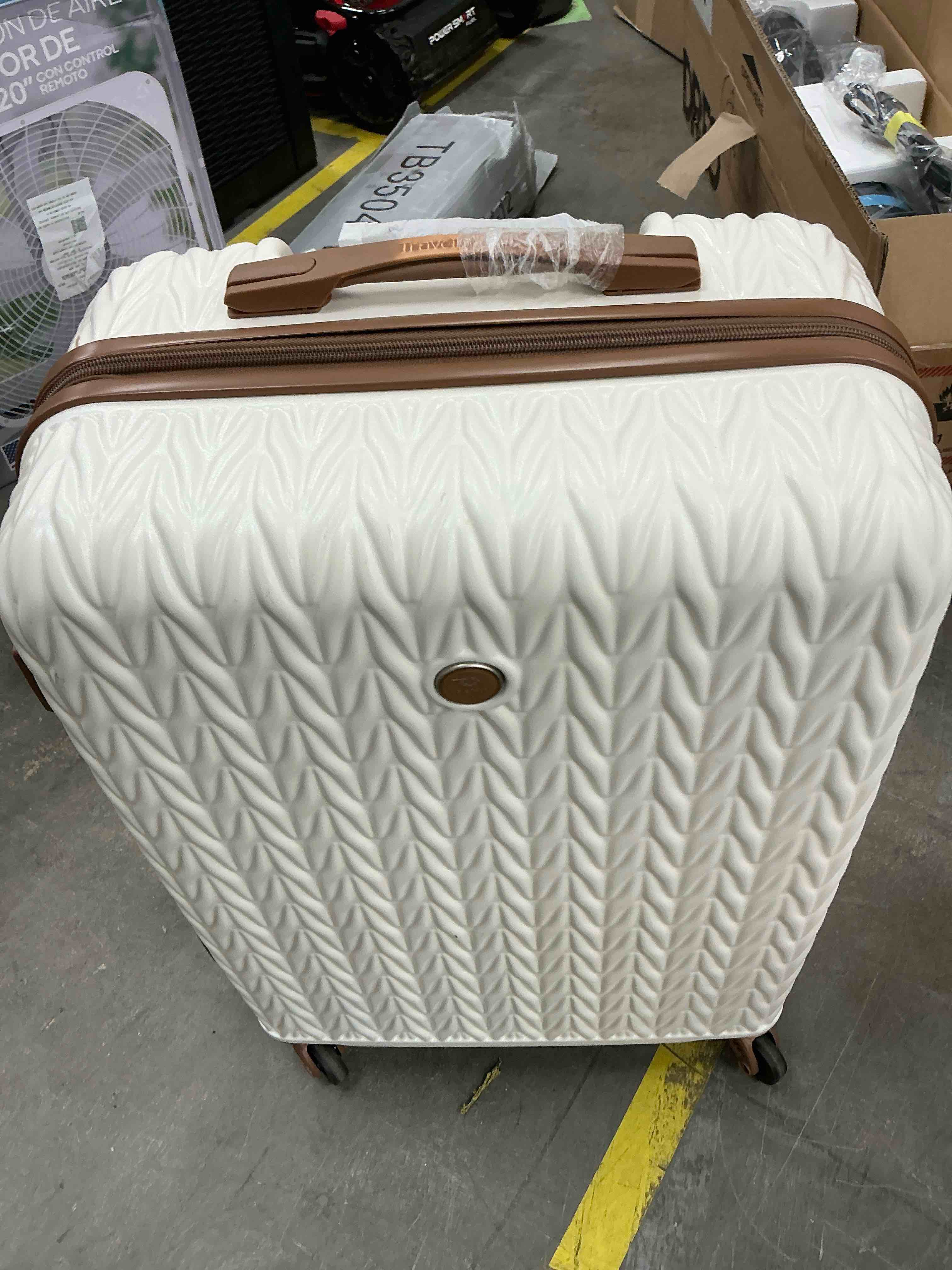 Condition photo showing Good Condition for travelhouse luggage 1 piece hardside suitcase tsa lock spinner wheels 1 pcs hardshell luggage .(white) 24” only