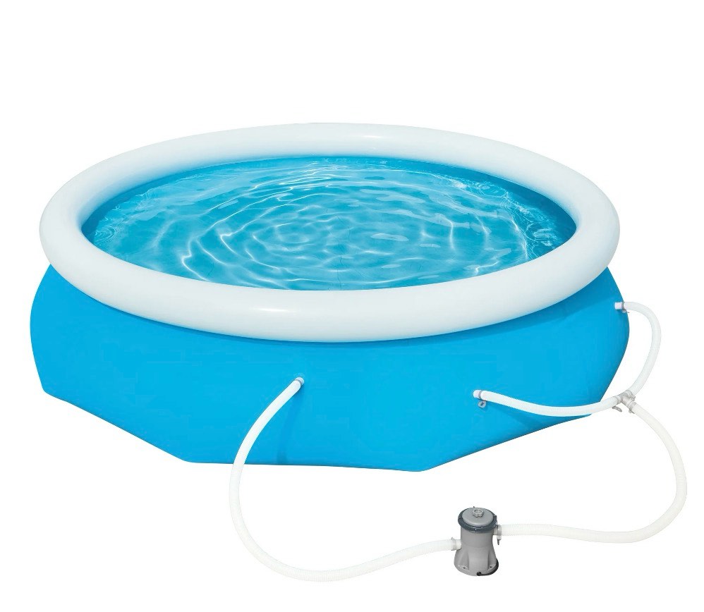 bluescape fast set 10’ x 30” round inflatable soft sided above ground pool set