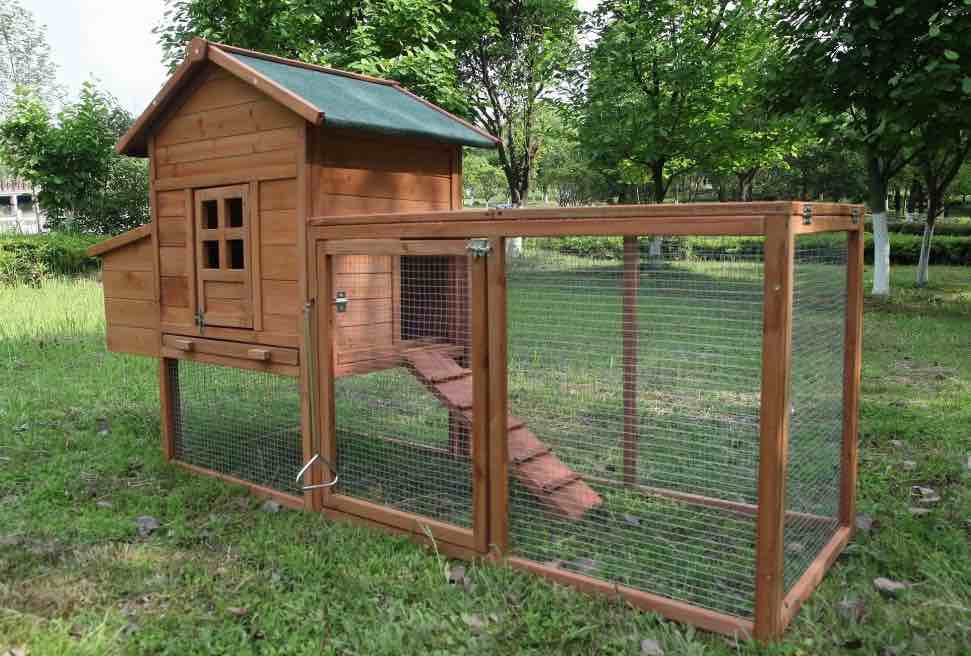 outdoor medium 80'' wooden chicken coop nest box hen house poultry cage pet hutch garden