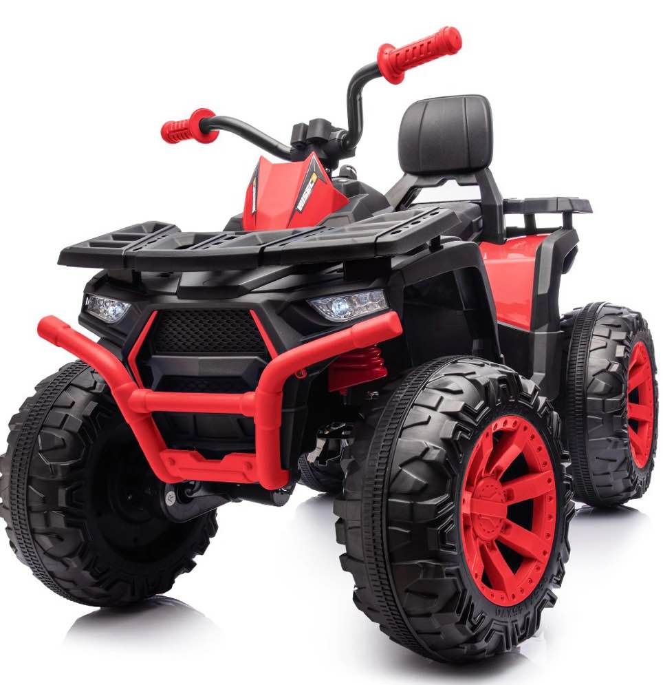 hikiddo kids atv 4-wheeler, 24 volt 4wd ride on toys for big kids w/ 2 seater, 4x200w motor, 5.6mph max speed - red