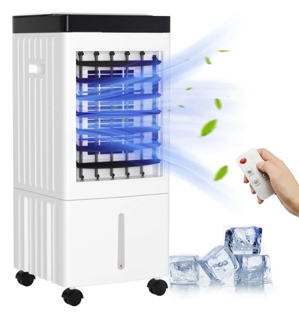 portable evaporative cooler 10l evaporative fan air conditioner ac  3-in-1 remote control fan humidifier  air cooler 3 modes for indoor