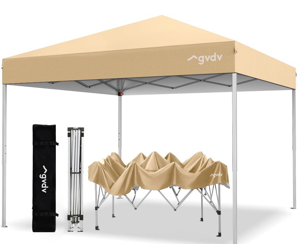 gvdv canopy tent, 10x10 ft easy pop up outdoor canopy tent, portable straight leg gazebo instant canopy