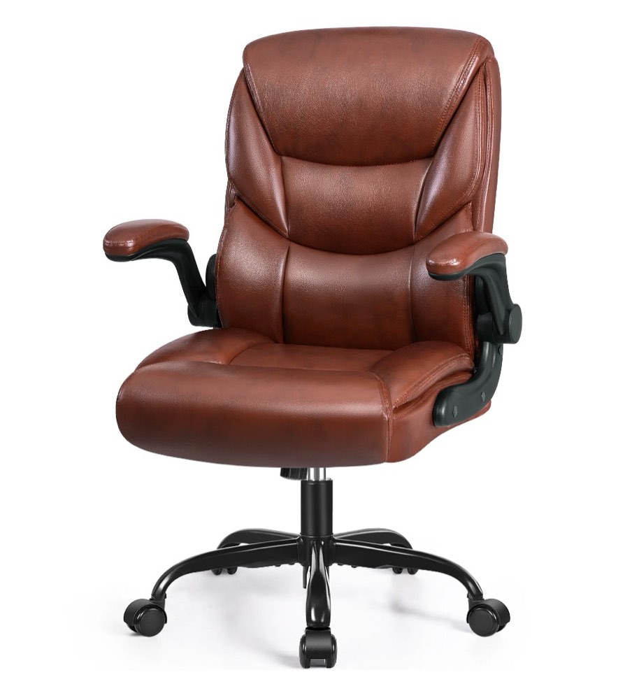 coolhut leather office chair, big and tall office chair 400lbs wide seat ergonomic computer desk chair high back executive leather chair adjustable task chair lumbar back, dark brown