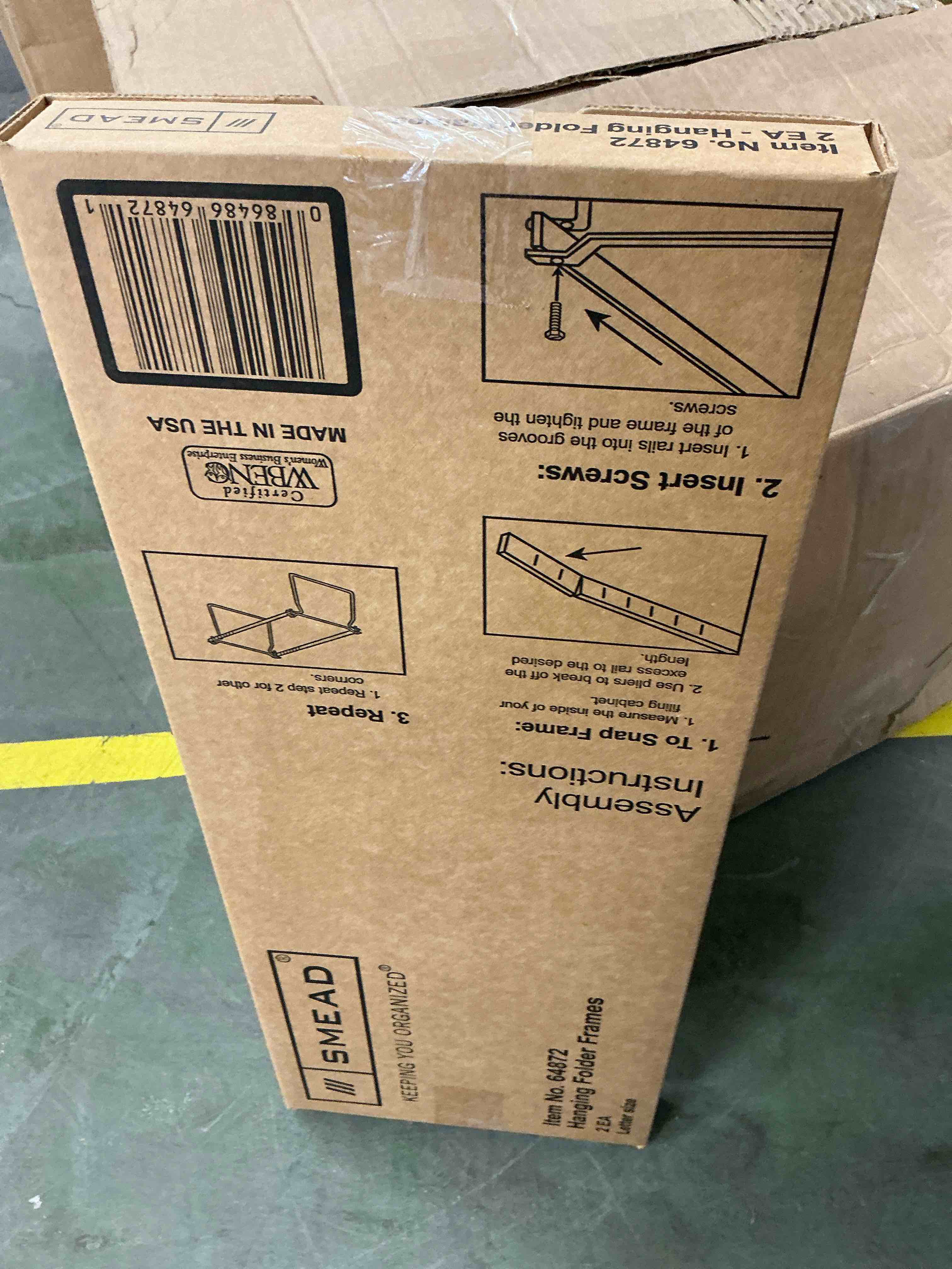 Condition photo showing New/Like New for smead steel hanging file folder frame, letter size, gray, adjustable length 23" to 27", 2 per pack (64872)