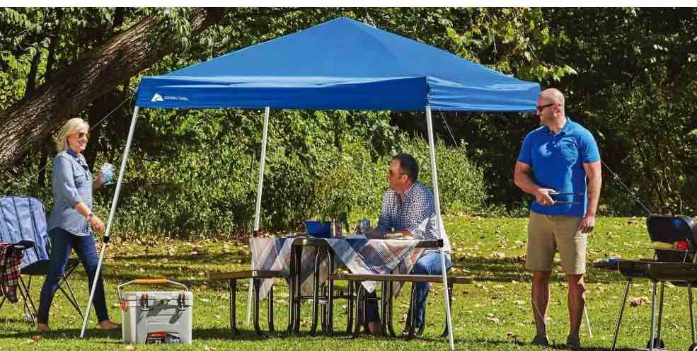 ozark trail 10' x 10' instant slant leg pop-up outdoor canopy, blue