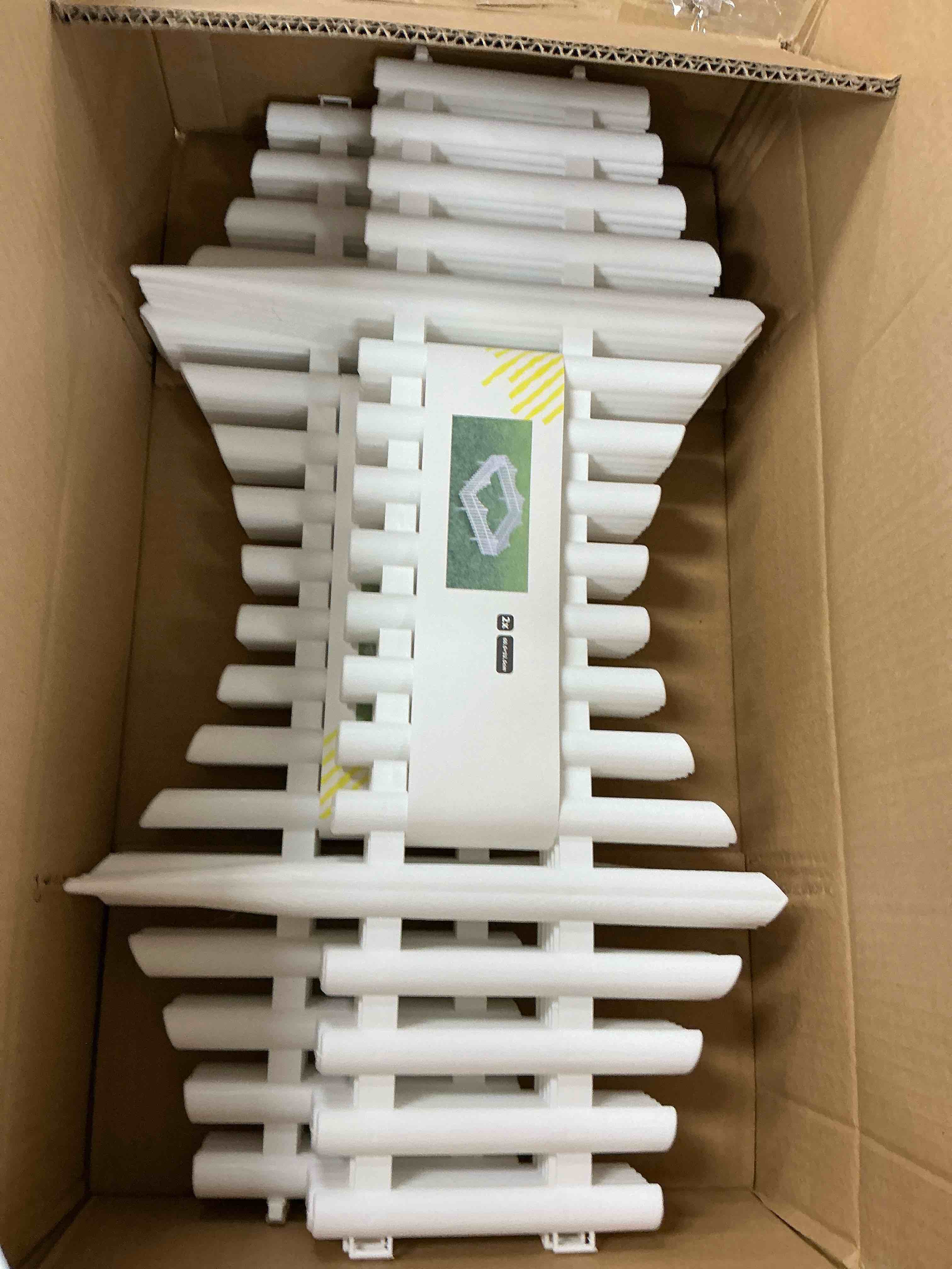Condition photo showing New/Like New for garden edging border, 24 ft no-dig landscape edging fence 13 inch tall for patio yard driveway flower bed landscape path, 12 packs, white