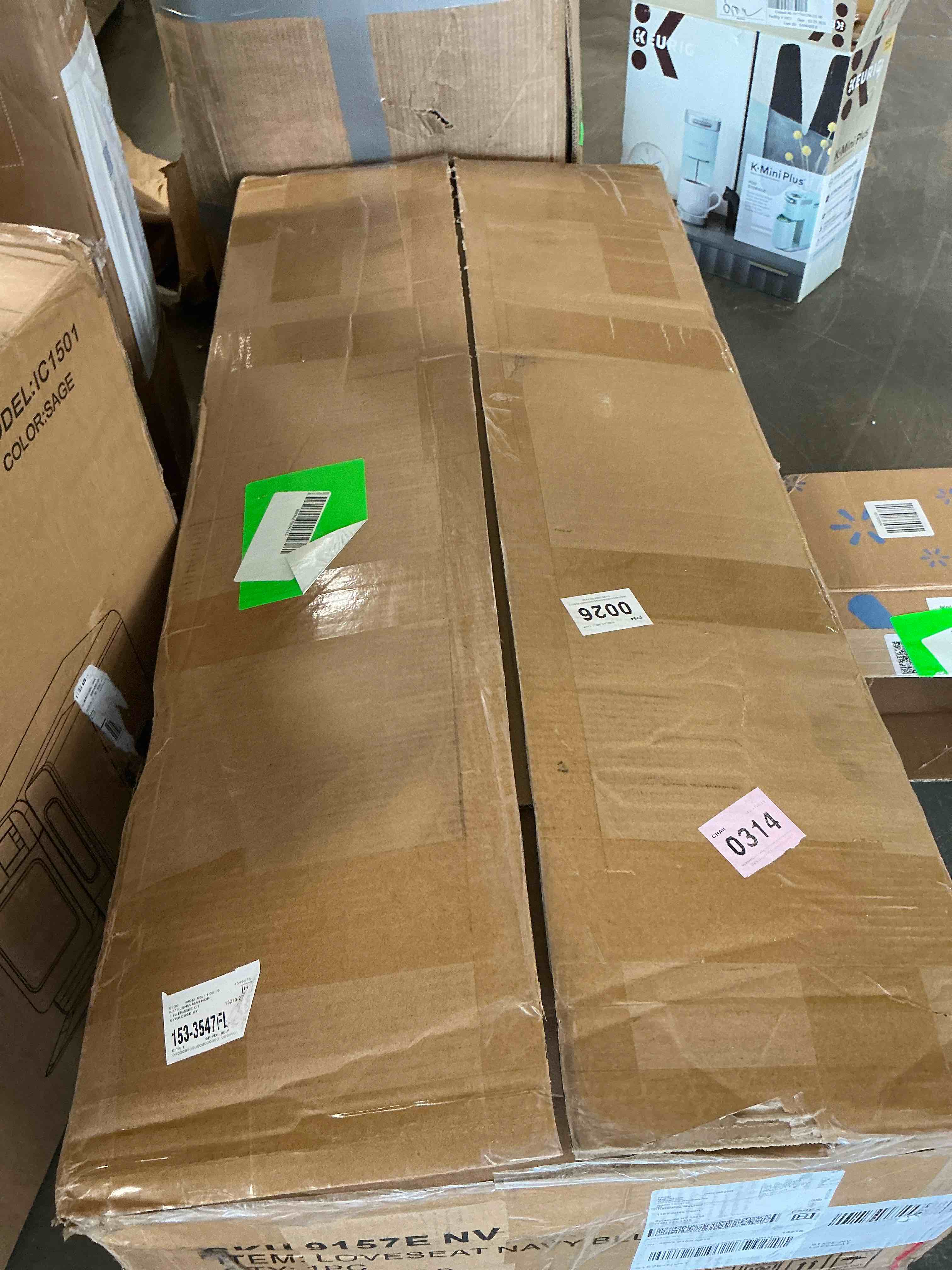 Condition photo showing New/Like New for gewnee 50.79”loveseat couch,modern small sofa with removable back cushions,2-seater for apartment,cafe,office.navy blue