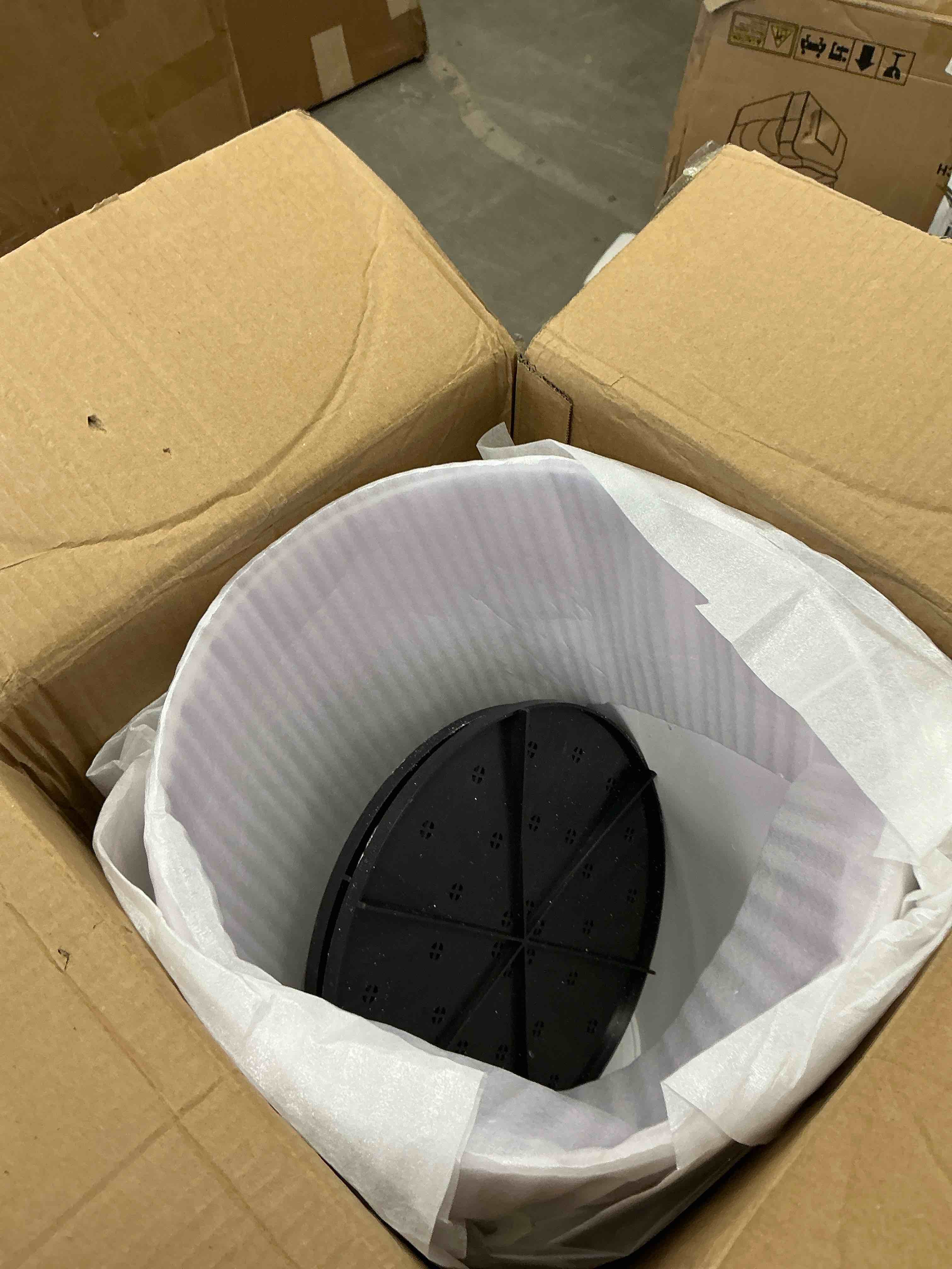 Condition photo showing New/Like New for snugniture set of 2 round 22-inch tall planters, white – large indoor/outdoor pots with drainage, matte frosted finish