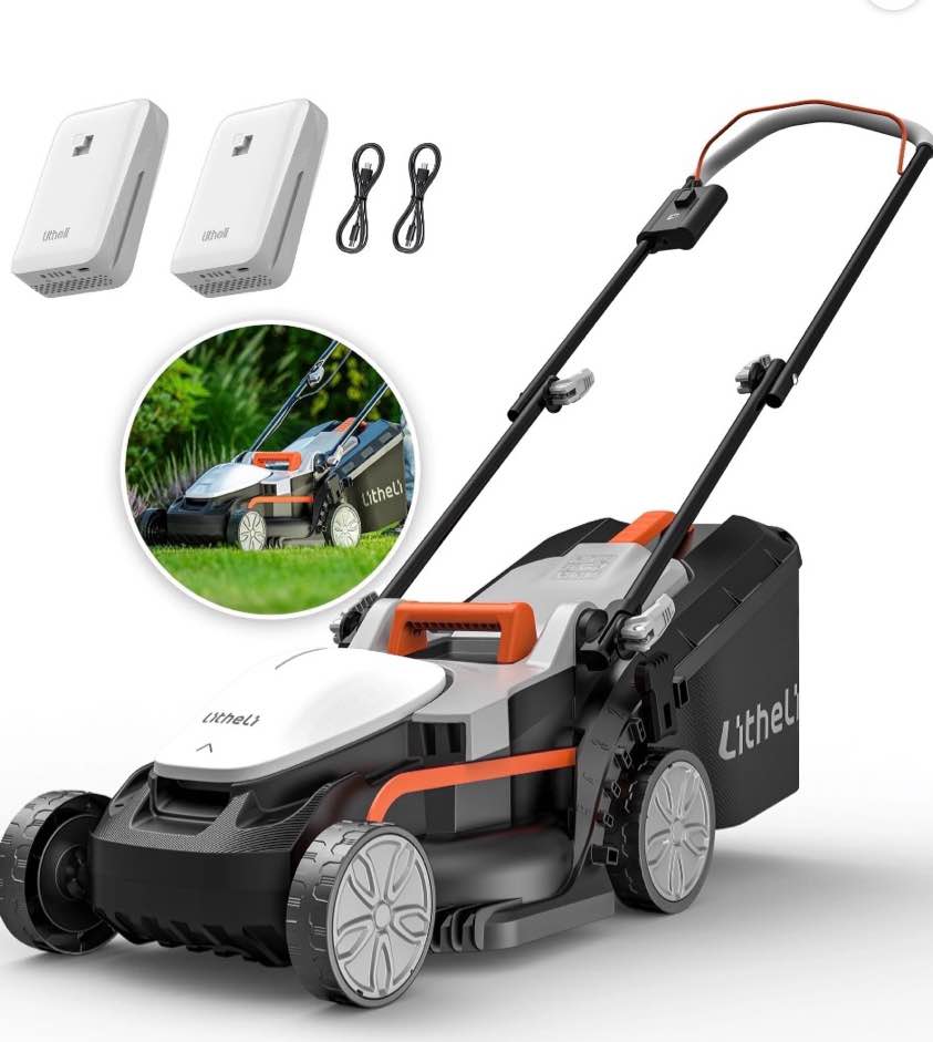 litheli 20v cordless electric lawn mower  13-inch  5-position height adjustment  lightweight    for lawns & gardens ((( batterys and charger no included ))