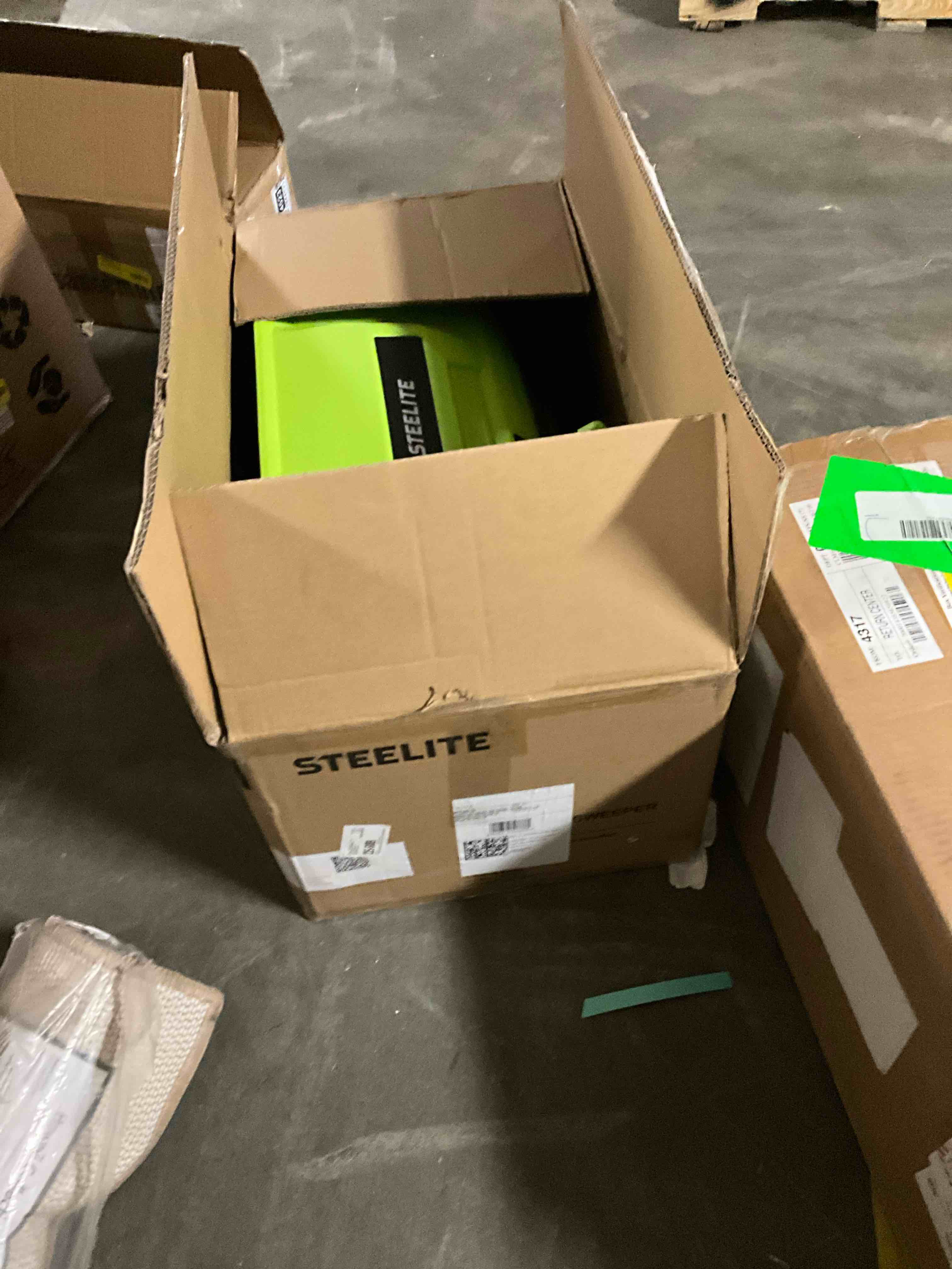 Condition photo showing Good Condition for steelite push lawn sweeper,21-inch leaf & grass collector, leaf sweeper for lawn ,heavy duty thickened steel durable to use with large 3.6 cu. ft. mesh collection hopper bag, 2 spinning brushes