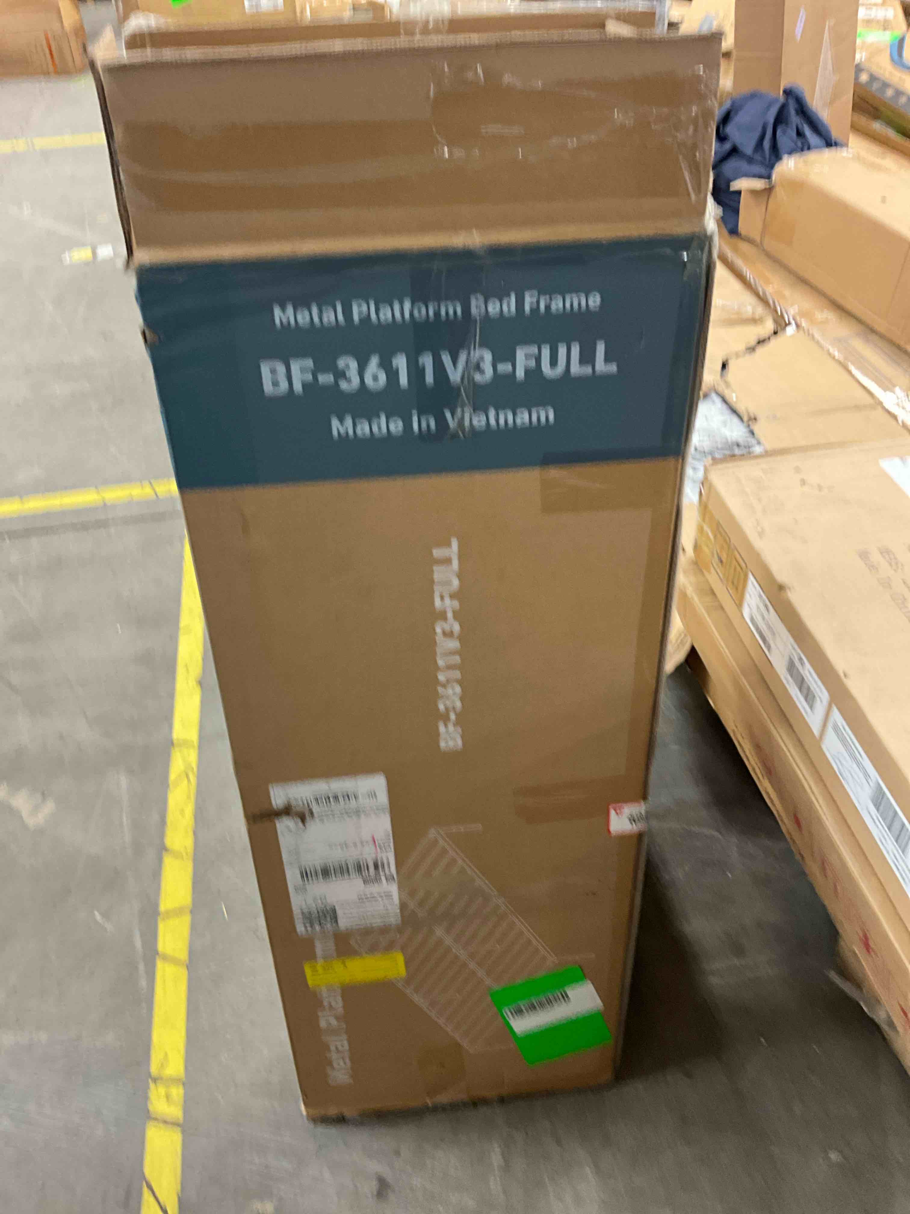 Condition photo showing New/Like New for edx 14" high full size bed frame no box spring needed, heavy duty metal with sturdy steel slat support and under bed storage full